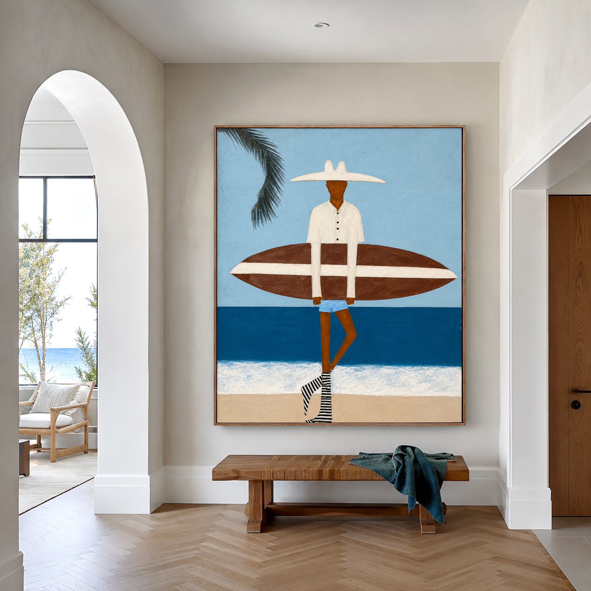 Azure Tidekeeper – Coastal Figurative Wall Art