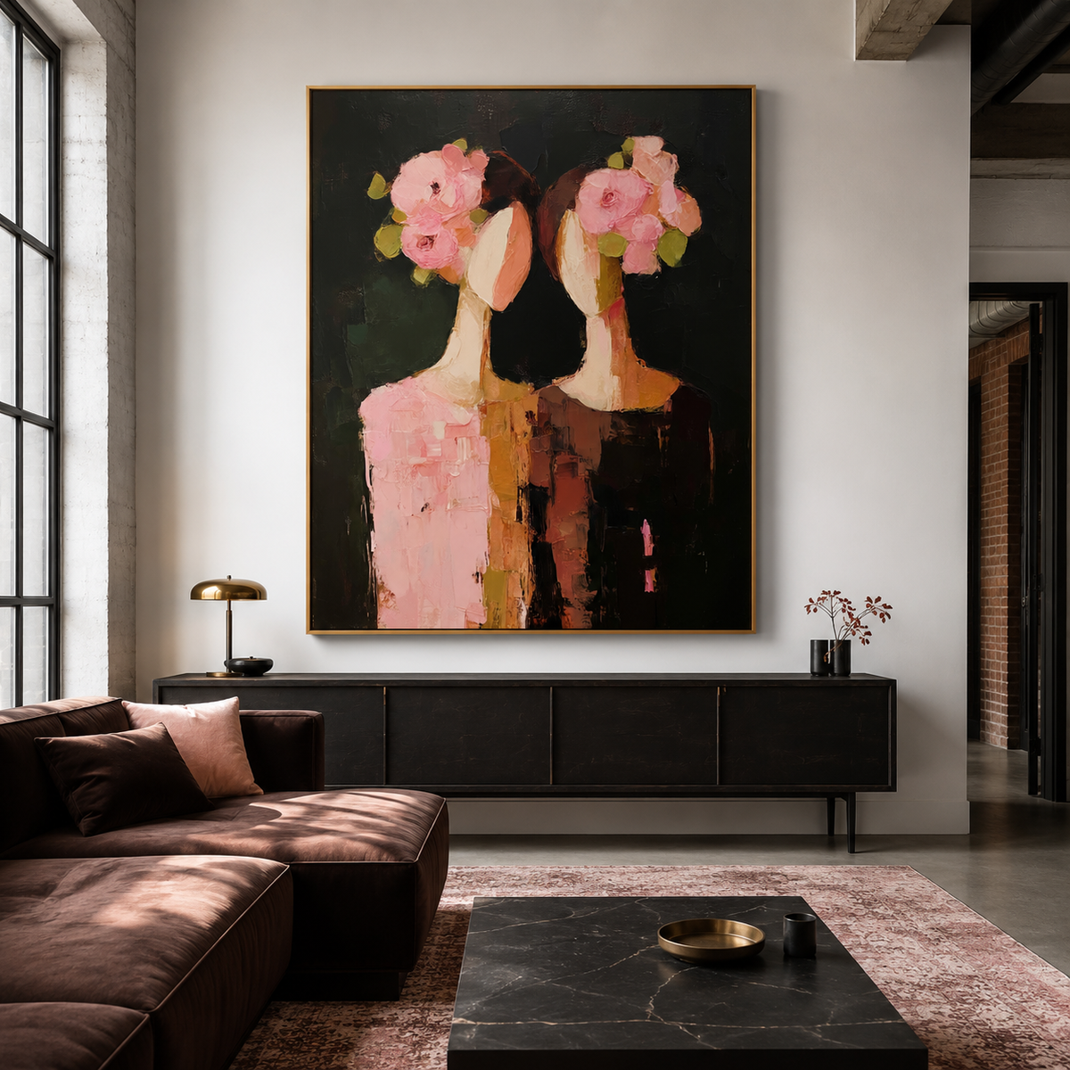 Blooming Silence – Abstract Floral Figurative Wall Art