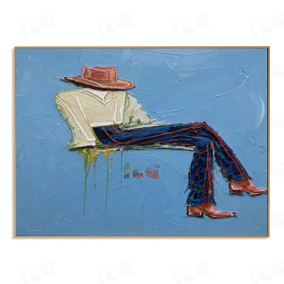 Blue Drift Lounge – Modern Reclining Figurative Wall Art