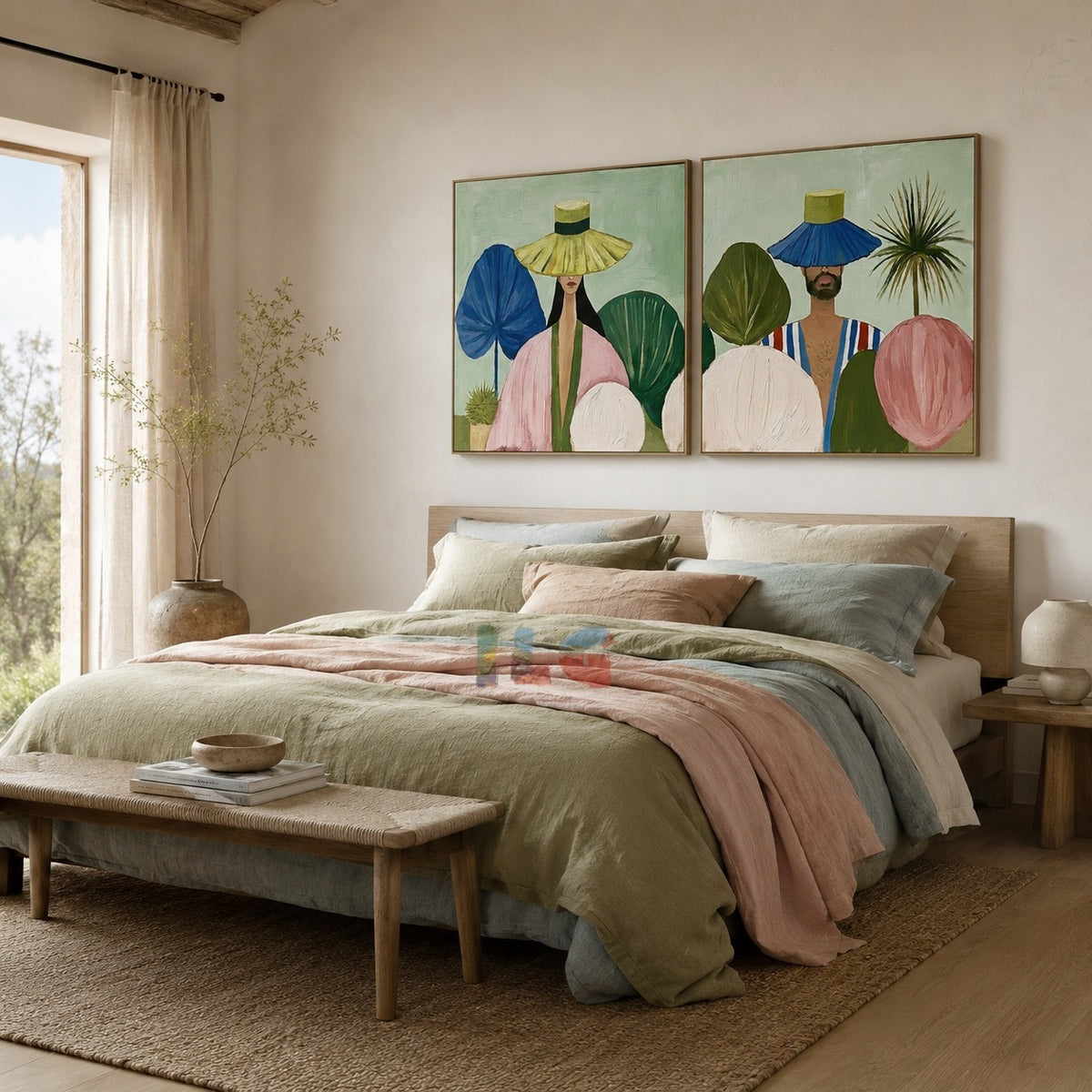 Botanical Hat Stories – Abstract Portrait Wall Art Set