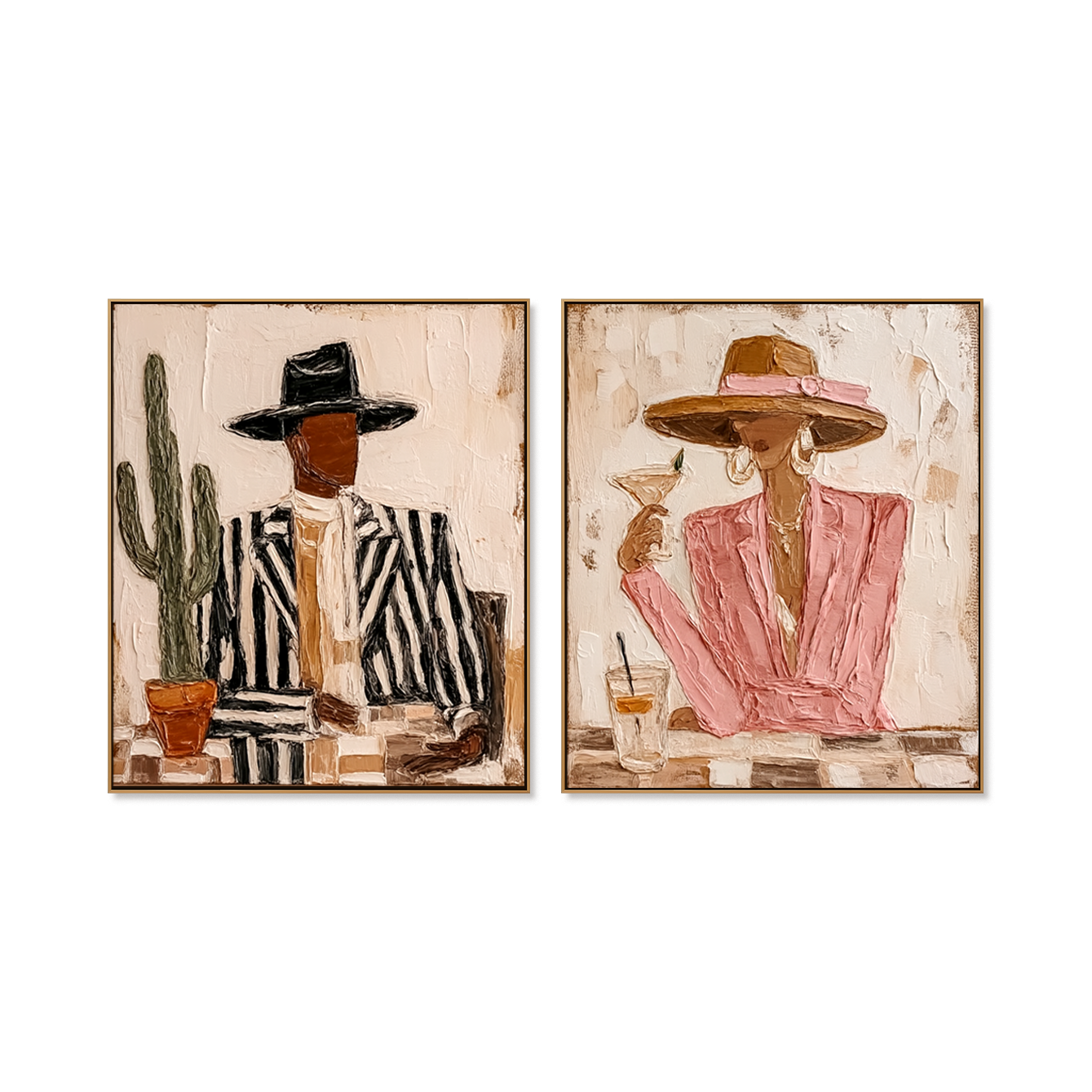 Desert Chic Duo – Abstract Fashion Portrait Wall Art