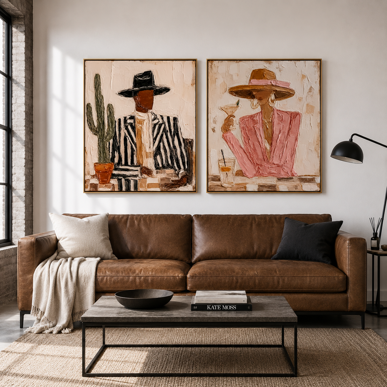 Desert Chic Duo – Abstract Fashion Portrait Wall Art