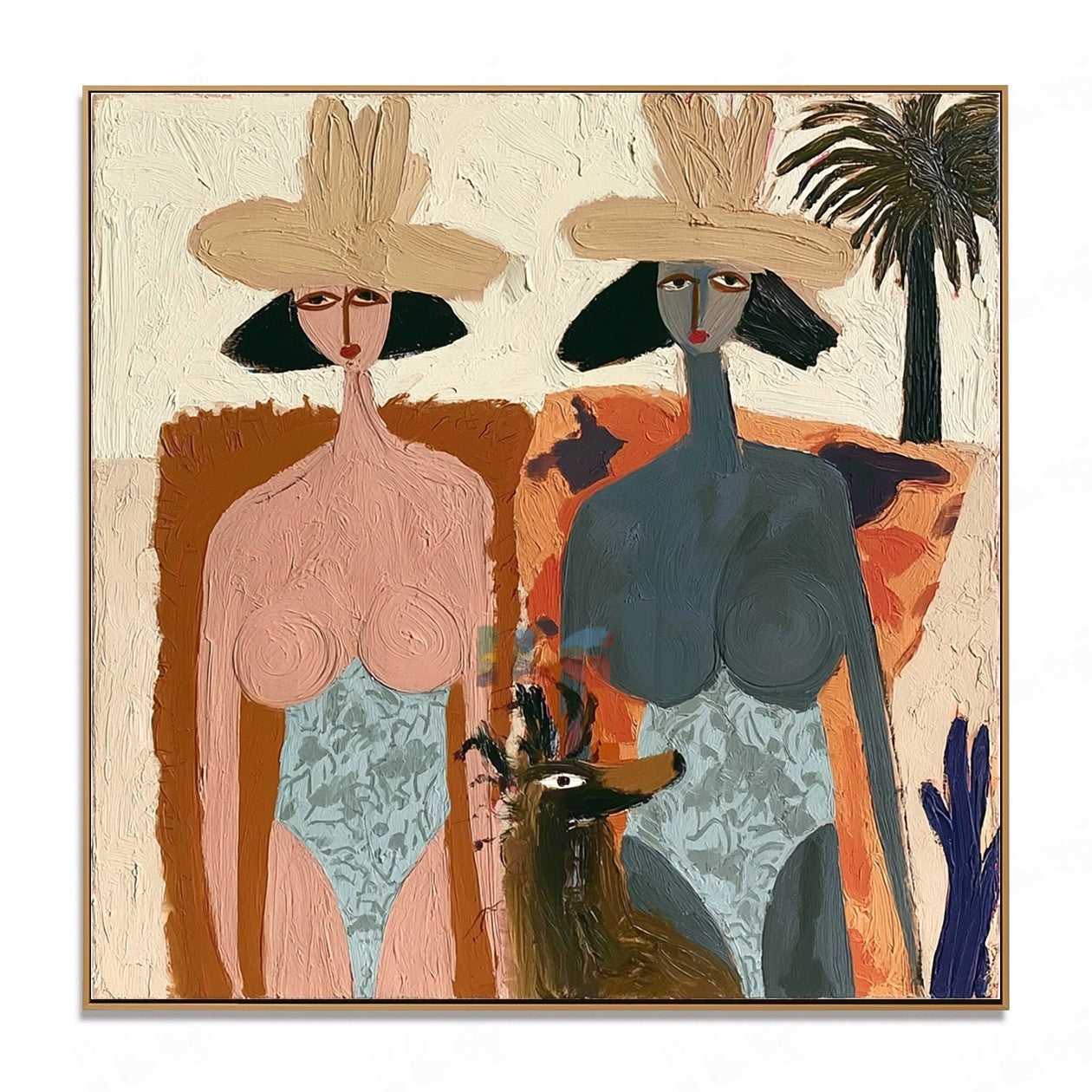 Desert Duo Portrait – Abstract Figurative Wall Art
