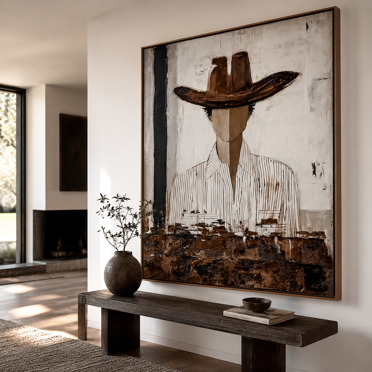 Desert Nomad Portrait – Abstract Cowboy Wall Art
