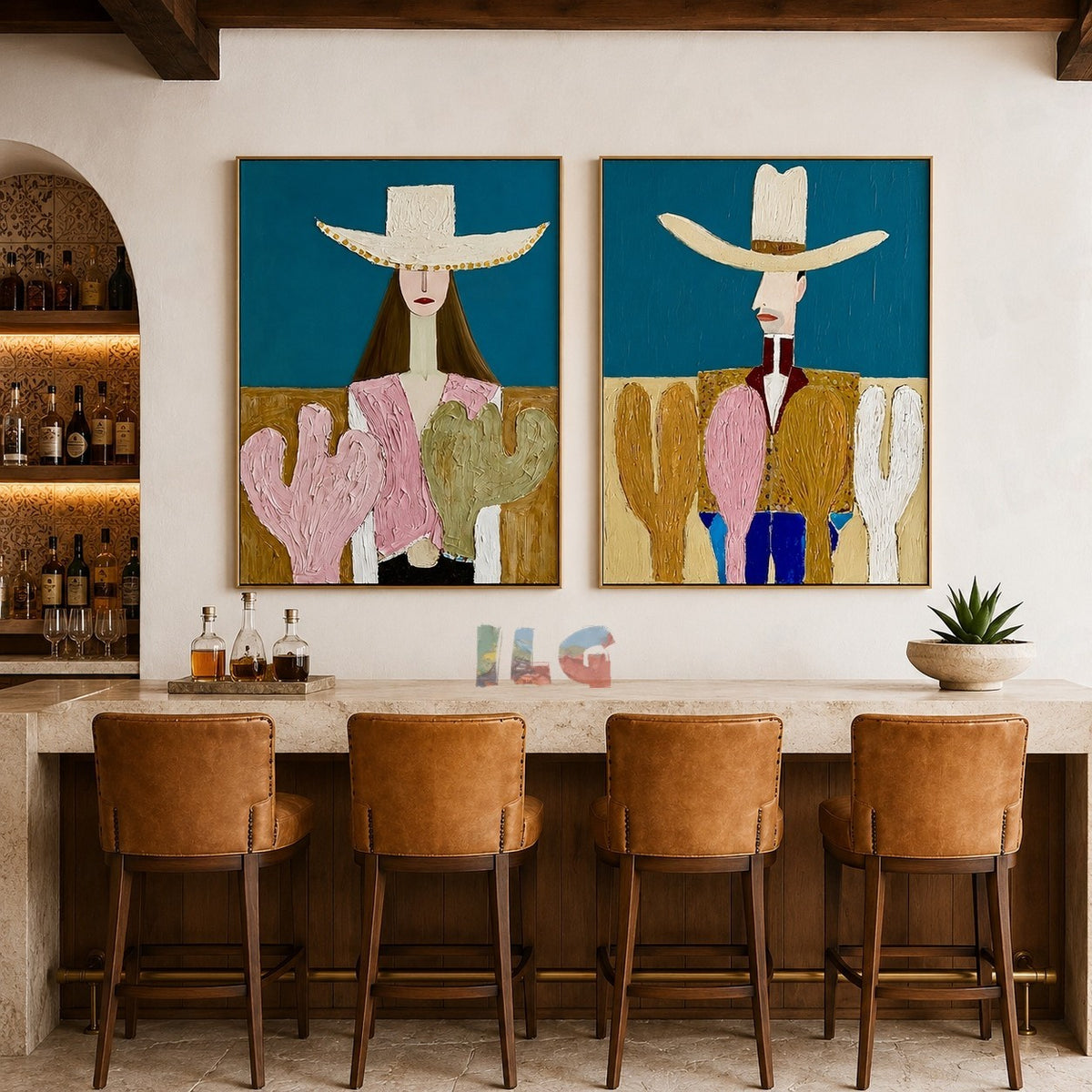 Desert Riders – Abstract Portrait Wall Art Set