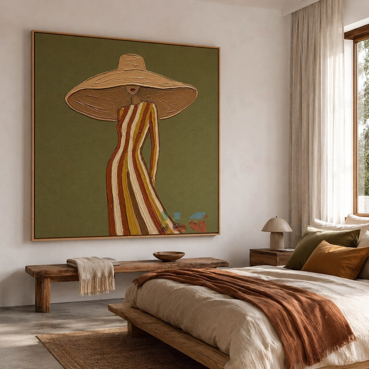 Desert Veil Portrait – Contemporary Figurative Wall Art
