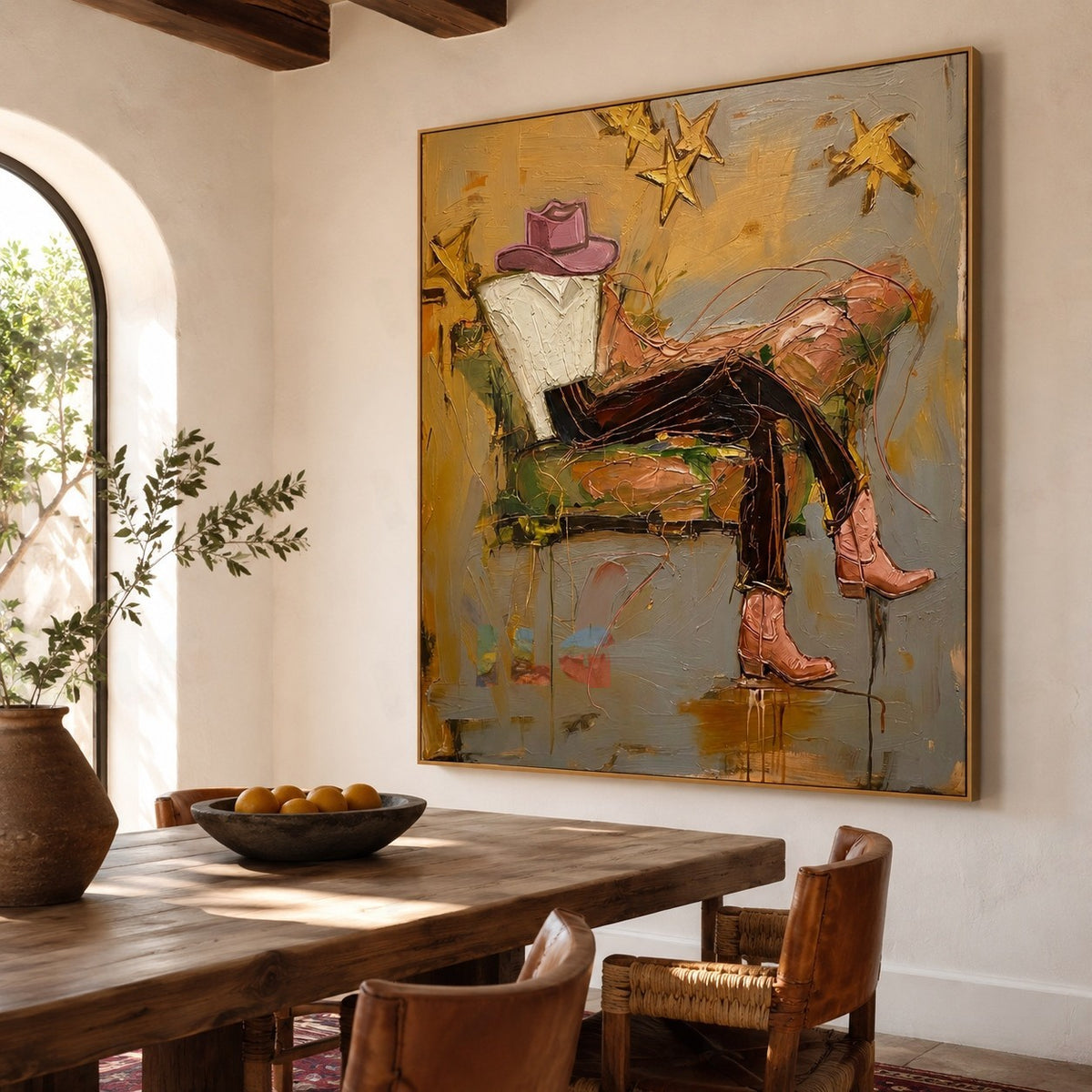 Golden Echo Wanderer – Contemporary Figurative Wall Art