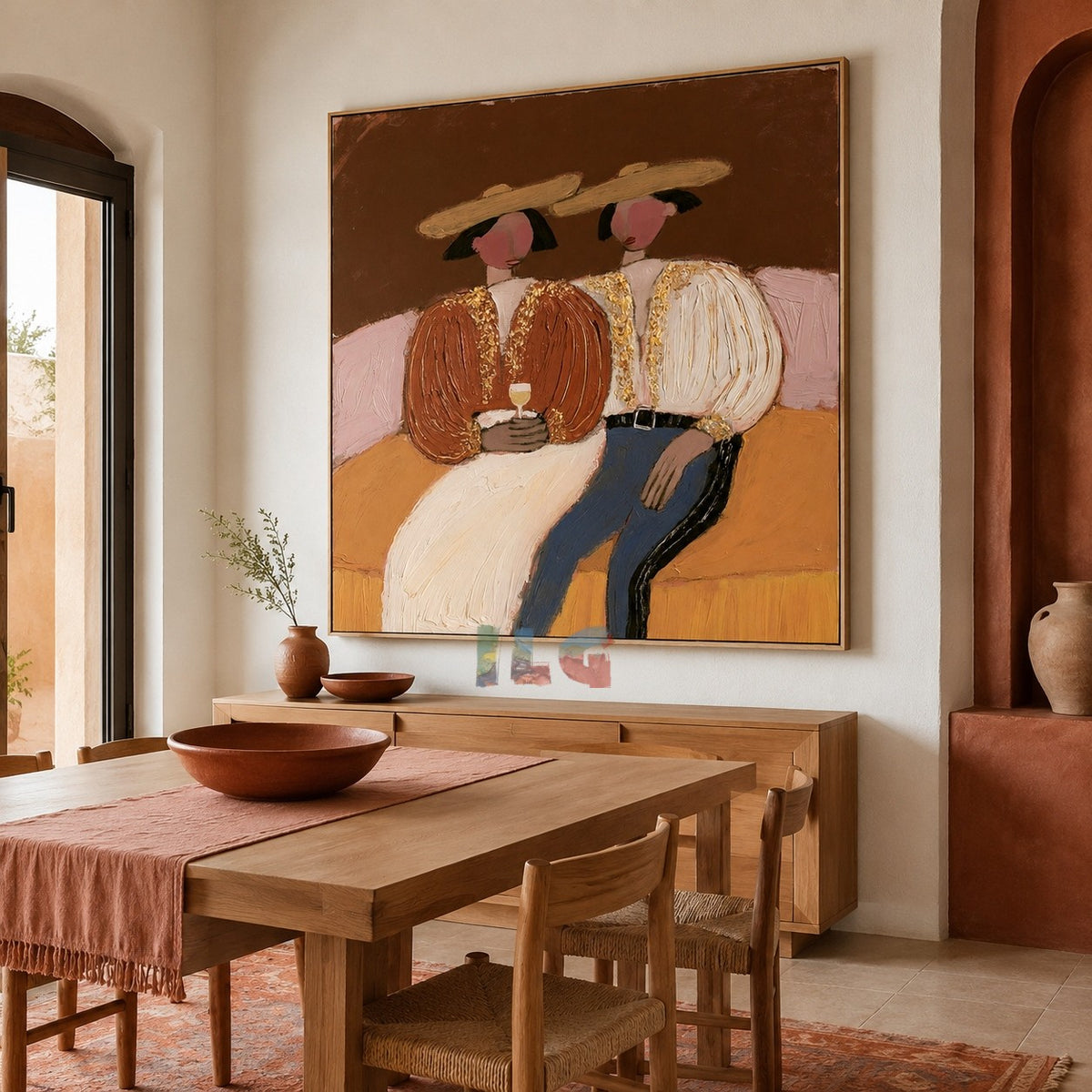Golden Evening Pair – Elegant Figurative Wall Art