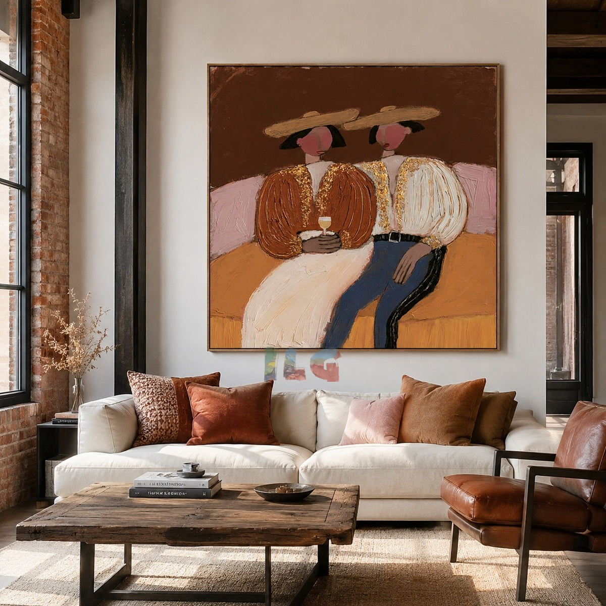 Golden Evening Pair – Elegant Figurative Wall Art