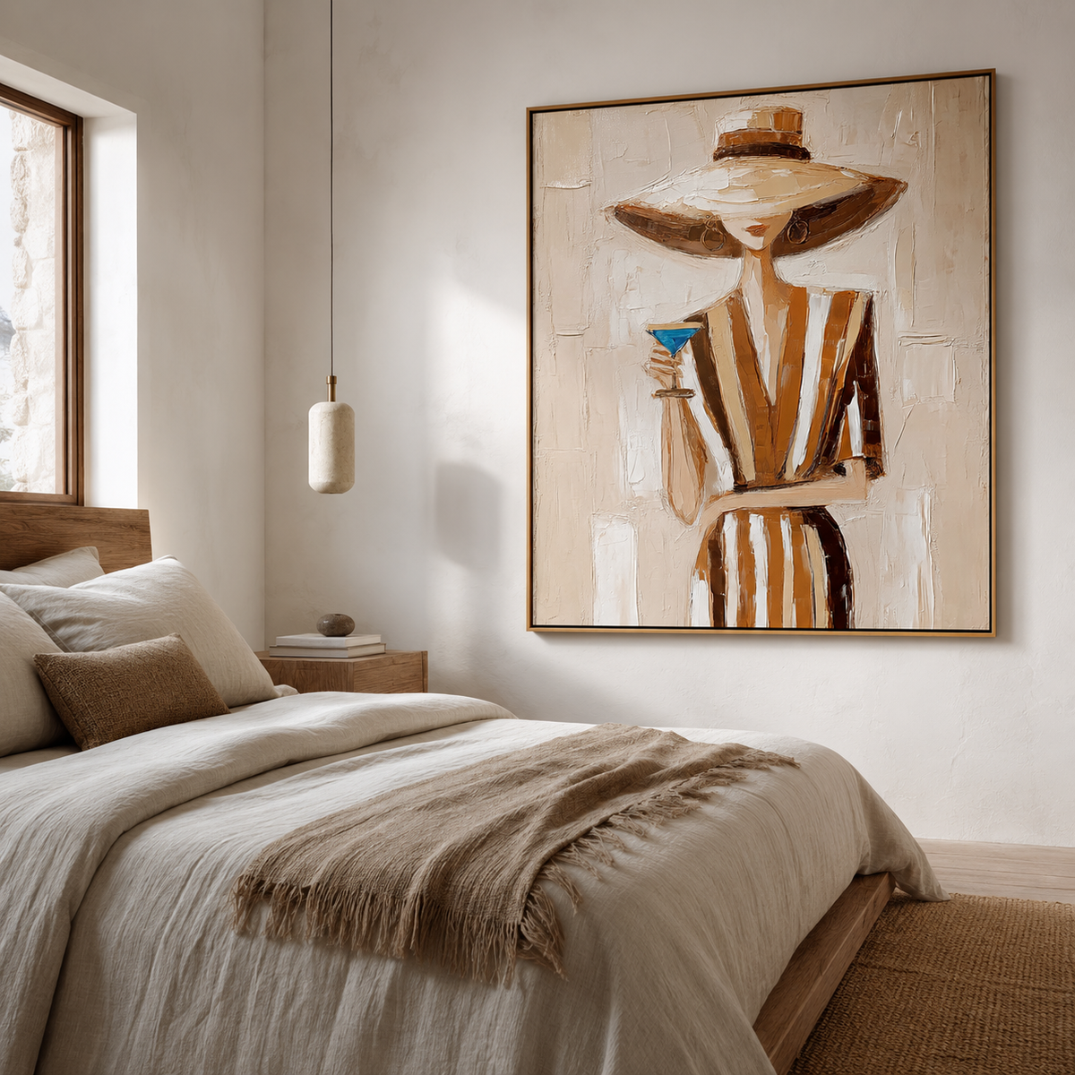Golden Hour Muse – Modern Abstract Female Portrait Wall Art