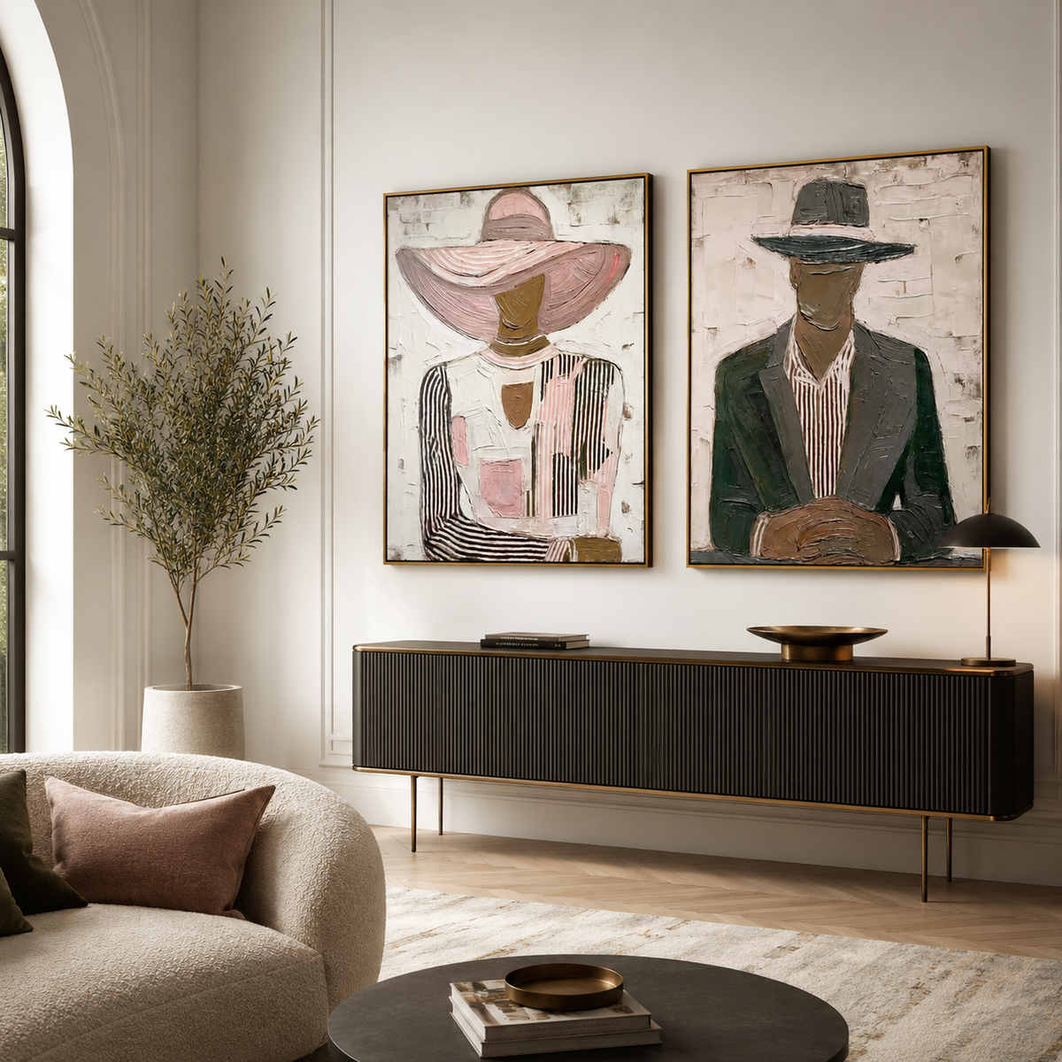 Hidden Elegance – Modern Couple Figurative Wall Art