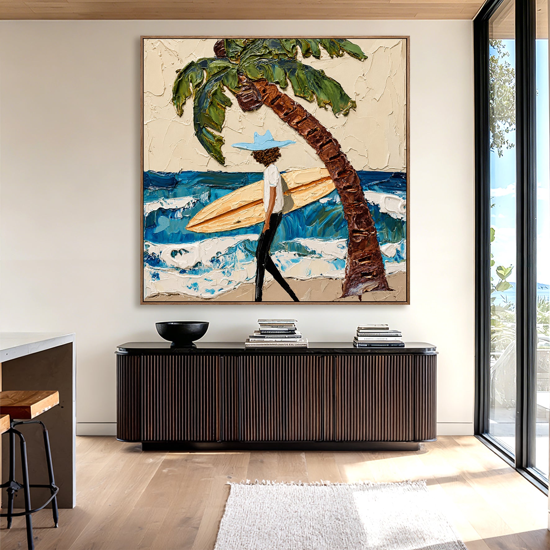 Ocean Palm Escape – Coastal Figurative Wall Art