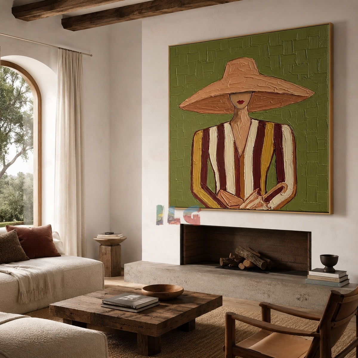 Olive Muse Portrait – Modern Figurative Wall Art
