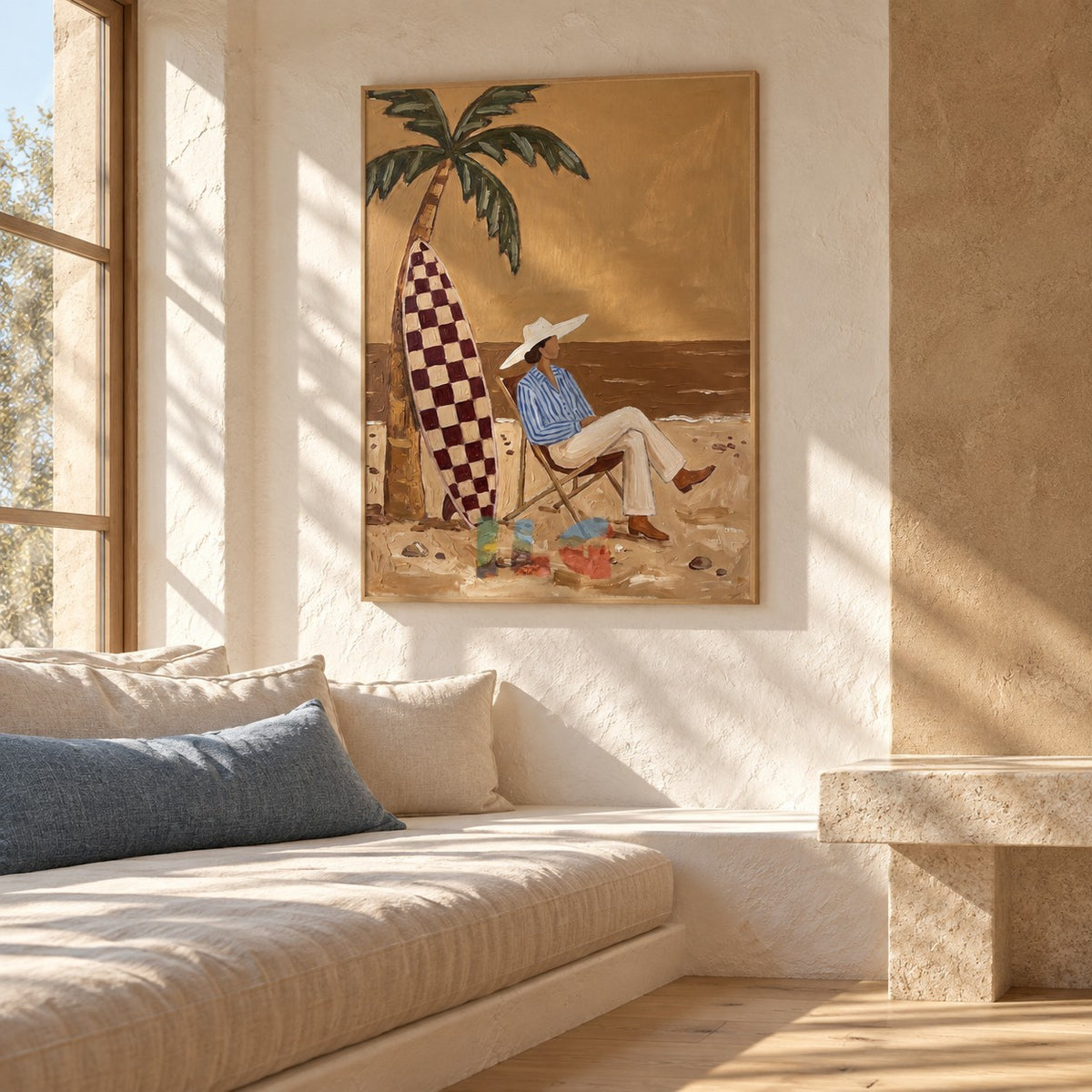 Palmshade Reverie – Coastal Beach Figurative Wall Art