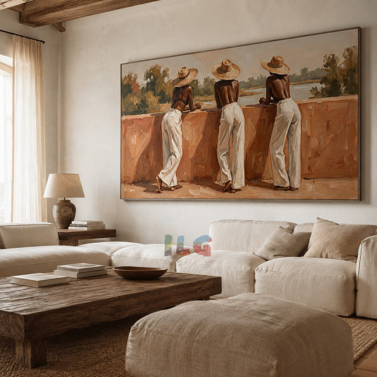 Riverside Reverie – Coastal Figurative Wall Art