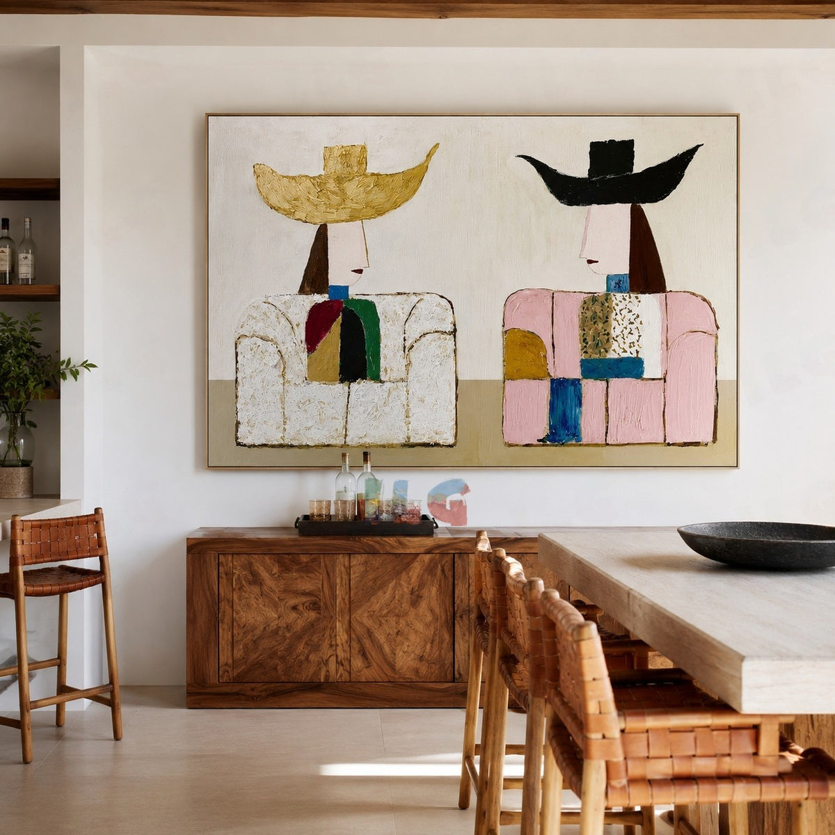 The Quiet Duo – Abstract Figurative Wall Art