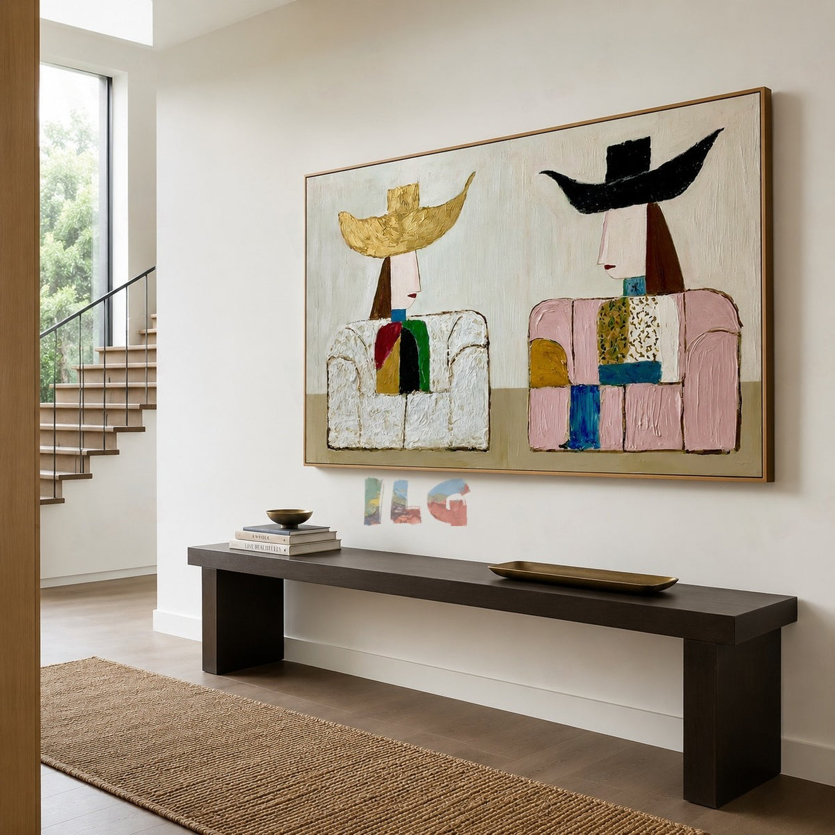The Quiet Duo – Abstract Figurative Wall Art