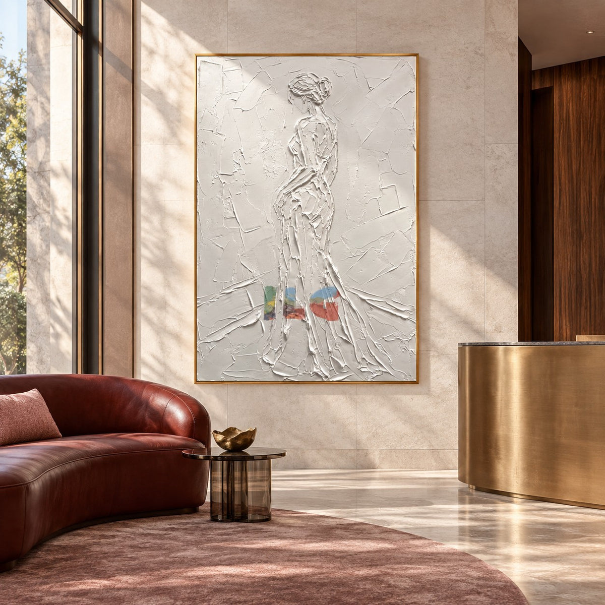 Veil of Stillness – White Sculptural Woman Wall Art