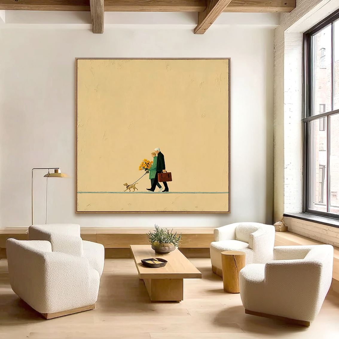 Sunday Together - Minimalist Couple Canvas Art