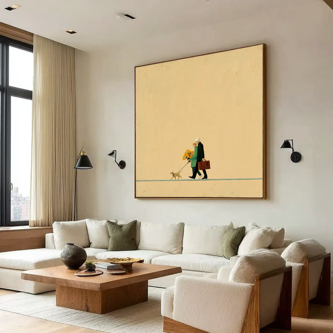 Sunday Together - Minimalist Couple Canvas Art