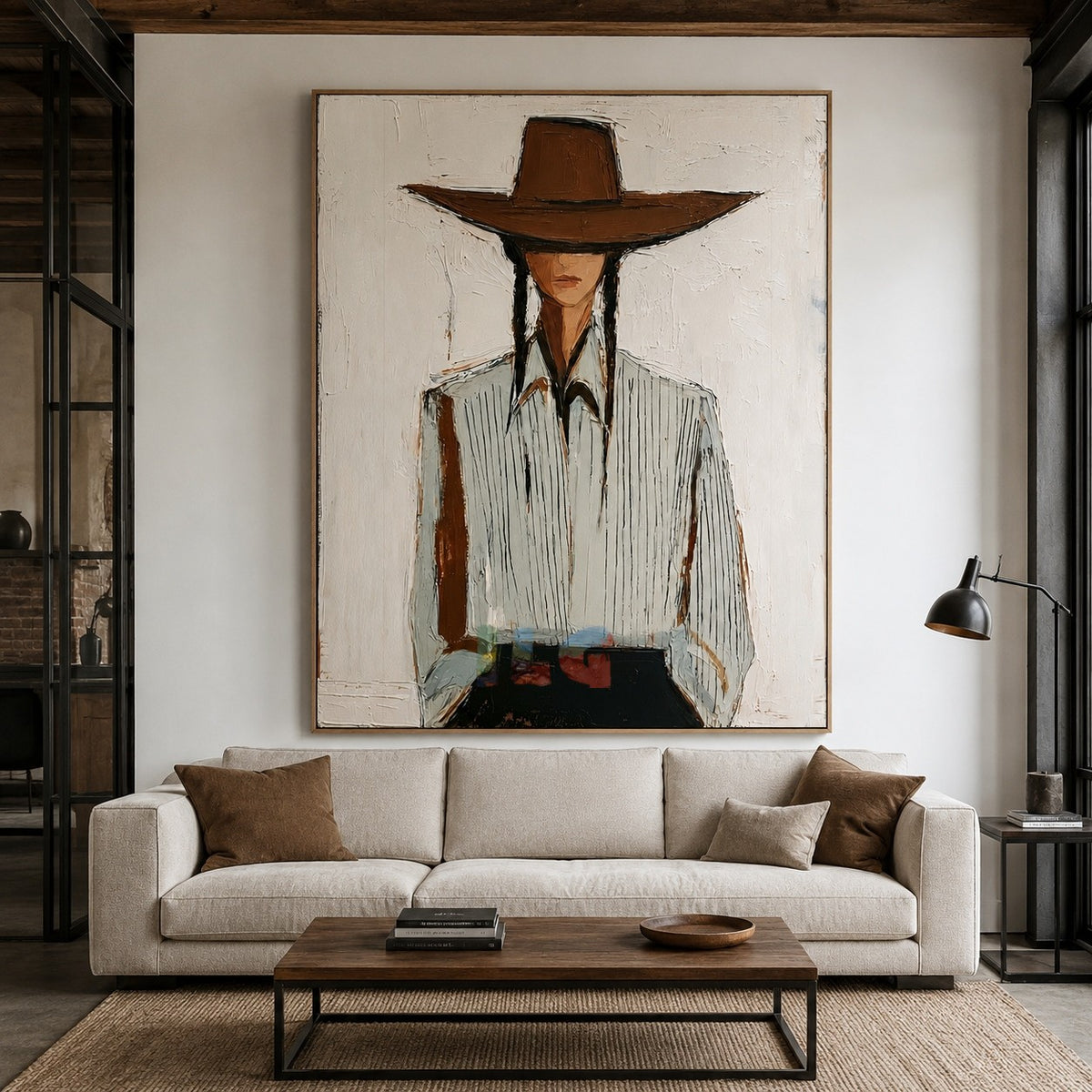 Frontier Silence – Contemporary Cowboy Portrait Wall Art