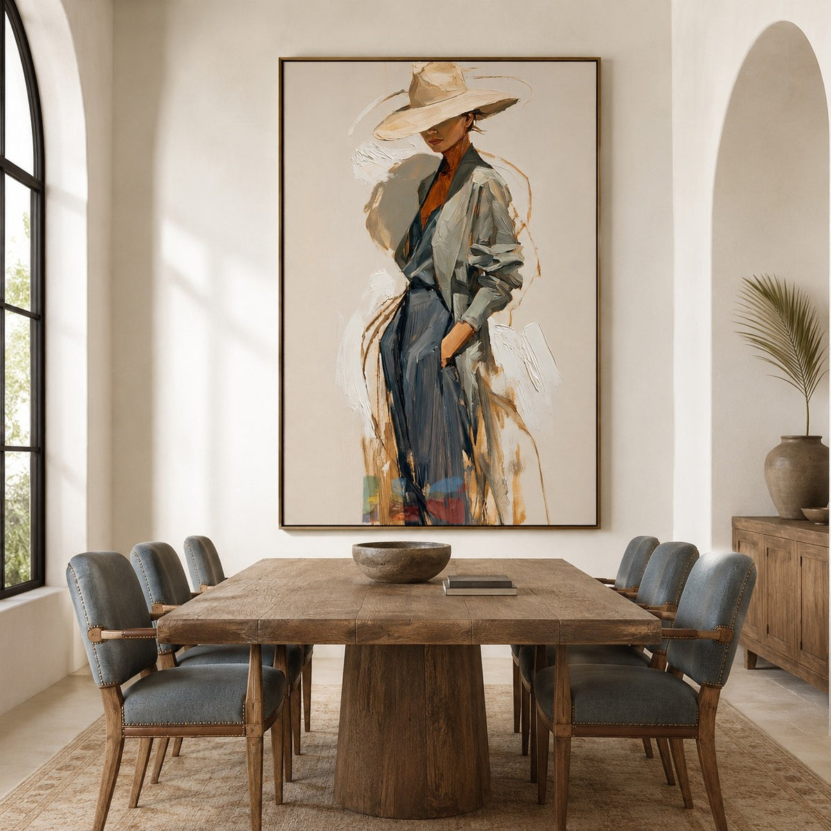 Ivory Horizon Muse – Modern Fashion Figurative Wall Art