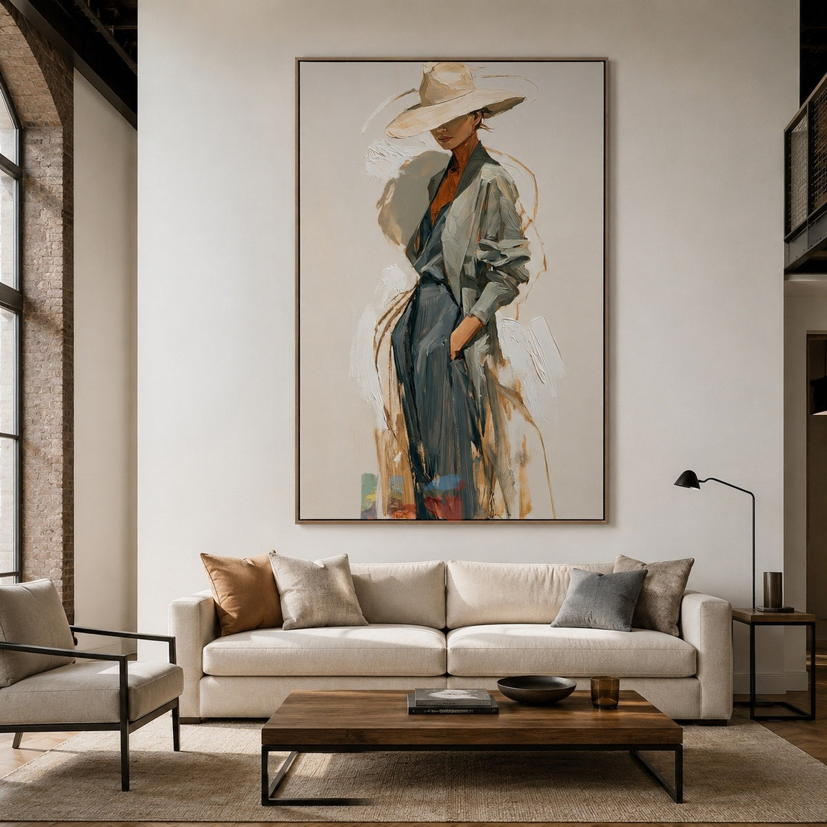 Ivory Horizon Muse – Modern Fashion Figurative Wall Art
