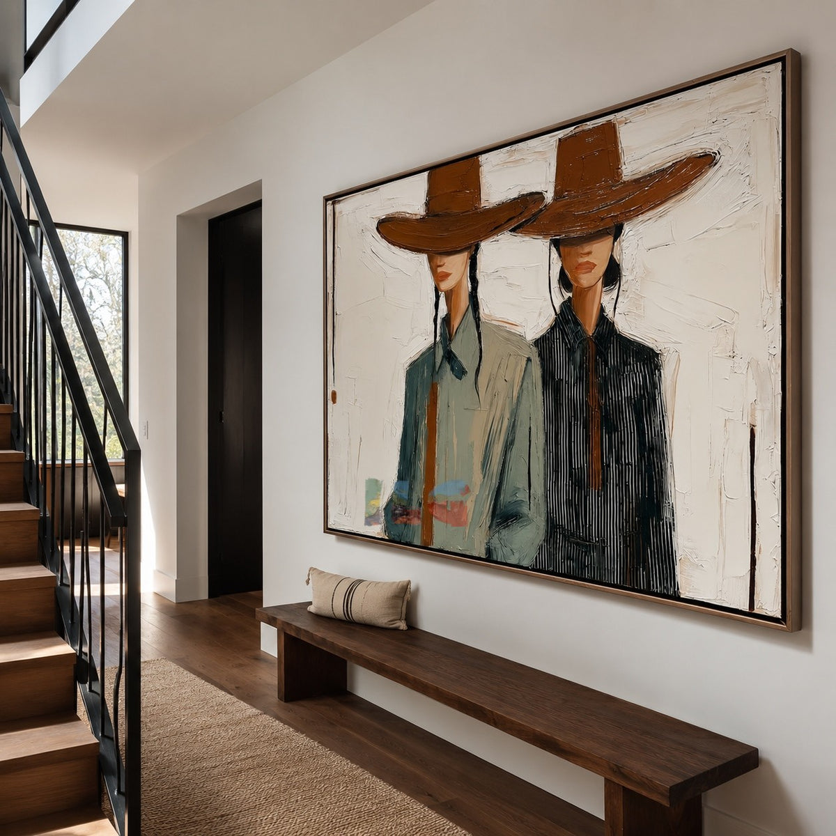 Twin Shadows – Contemporary Western Couple Wall Art