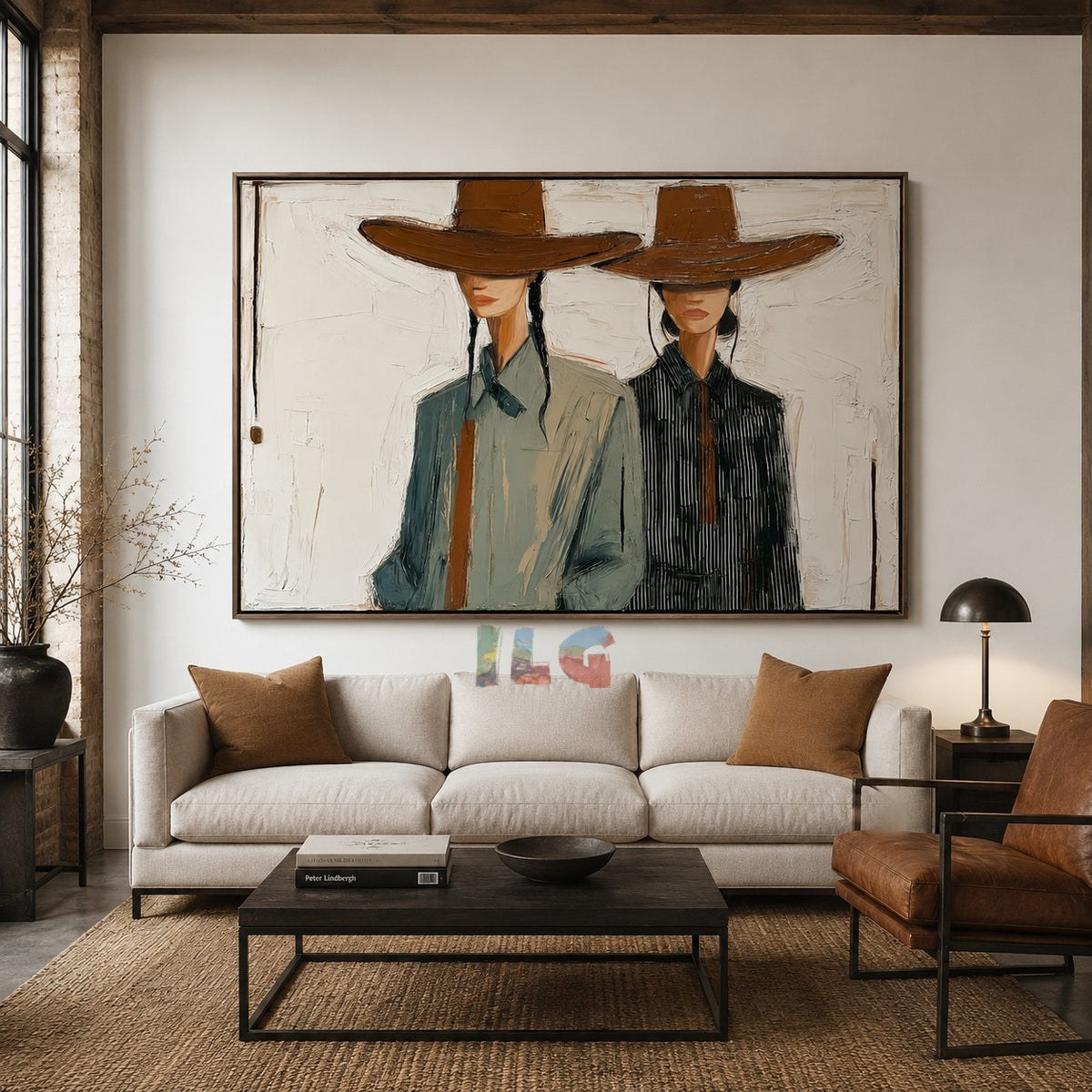 Twin Shadows – Contemporary Western Couple Wall Art