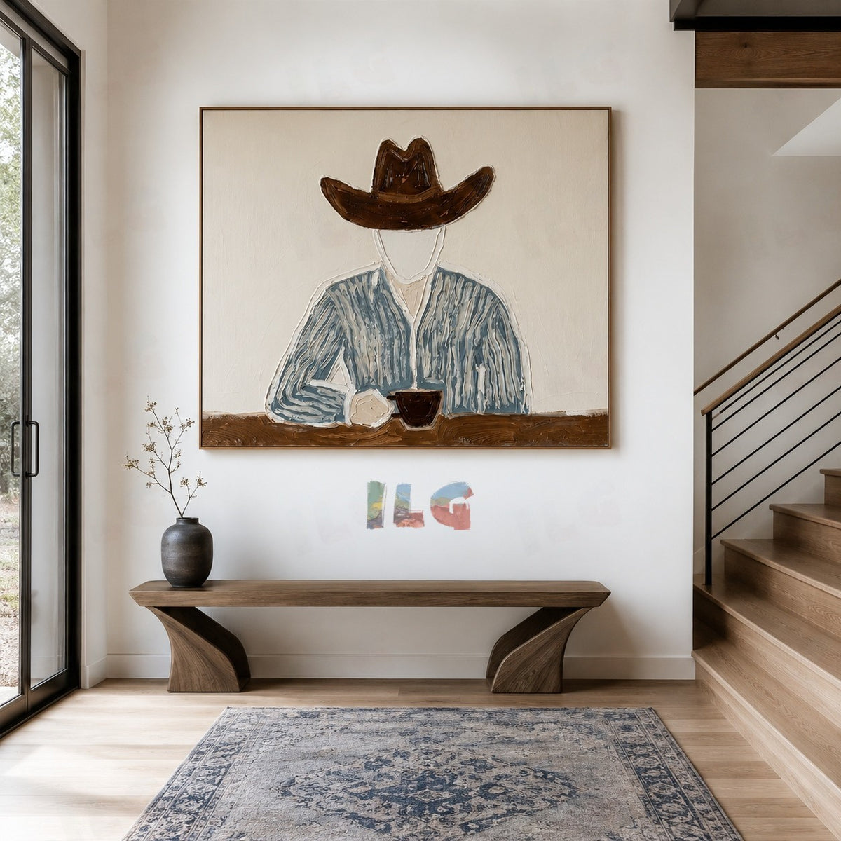 Western Calm – Contemporary Cowboy Portrait Wall Art