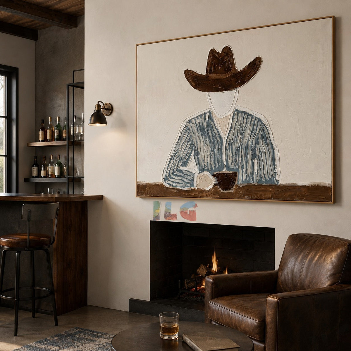 Western Calm – Contemporary Cowboy Portrait Wall Art