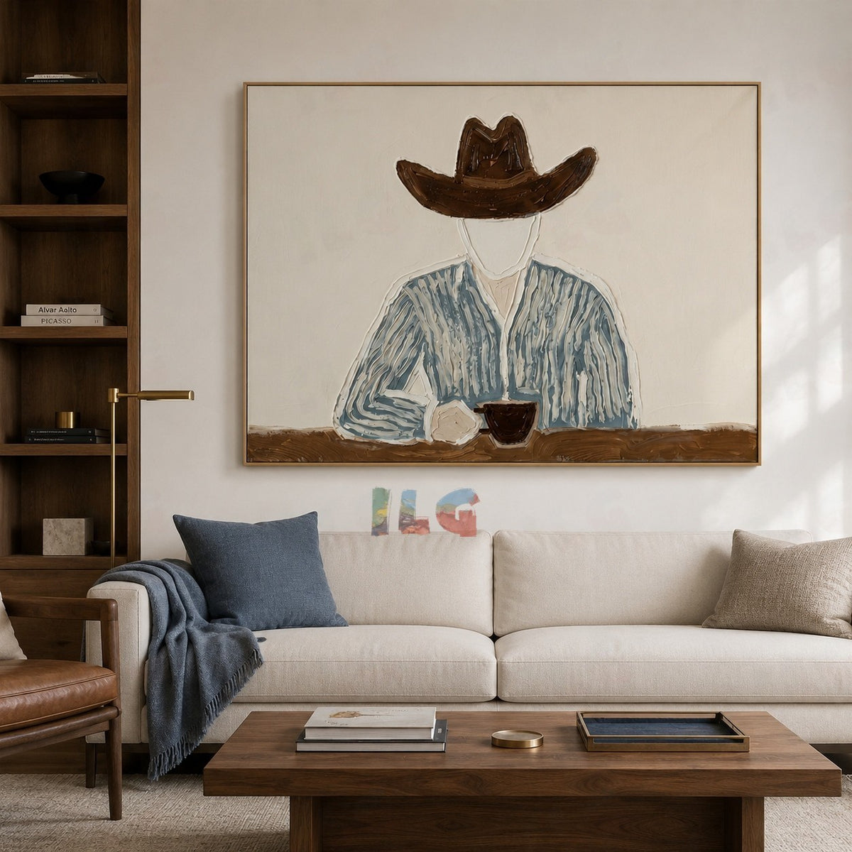 Western Calm – Contemporary Cowboy Portrait Wall Art