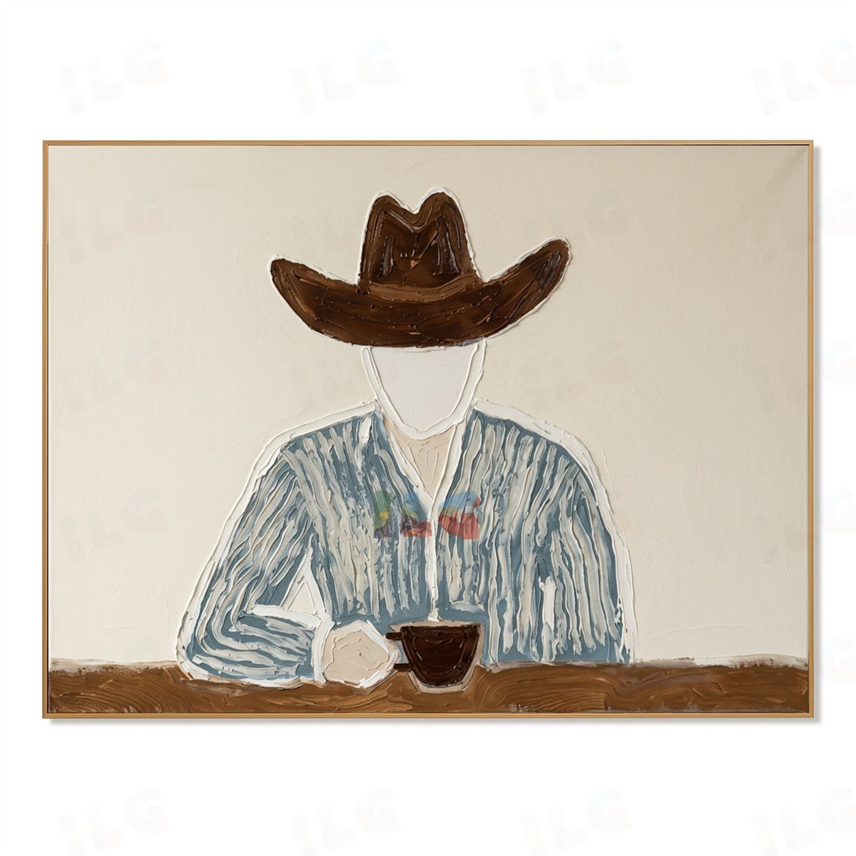 Western Calm – Contemporary Cowboy Portrait Wall Art