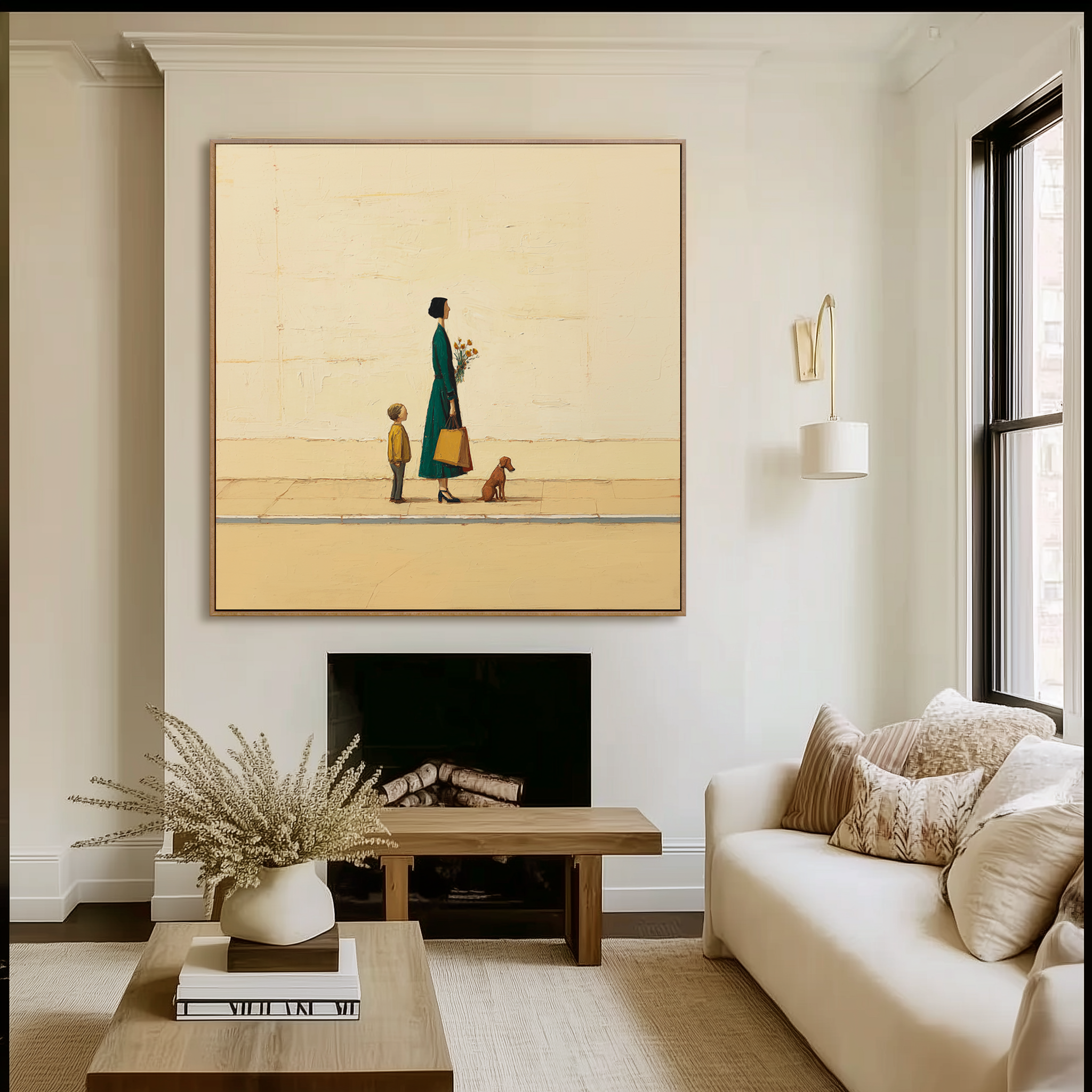 Waiting Light - Minimalist Family Canvas Art