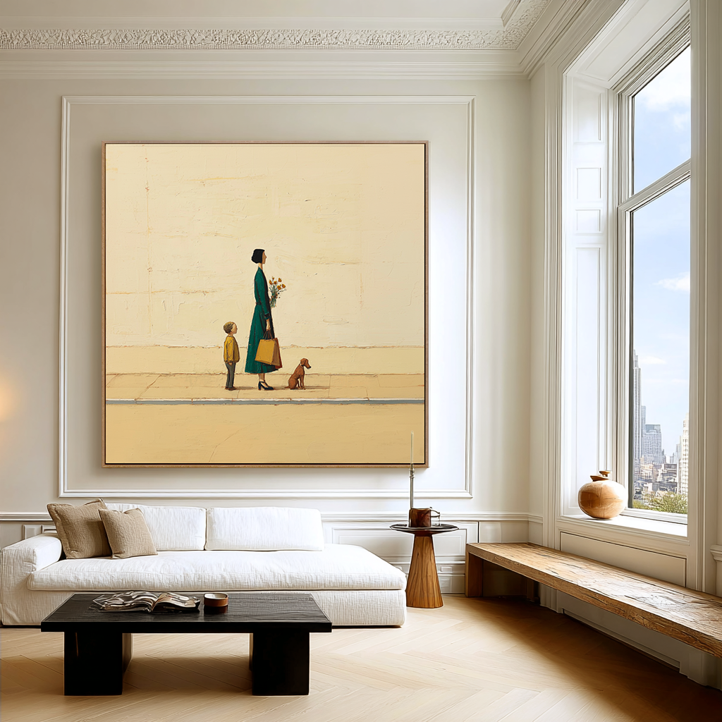 Waiting Light - Minimalist Family Canvas Art
