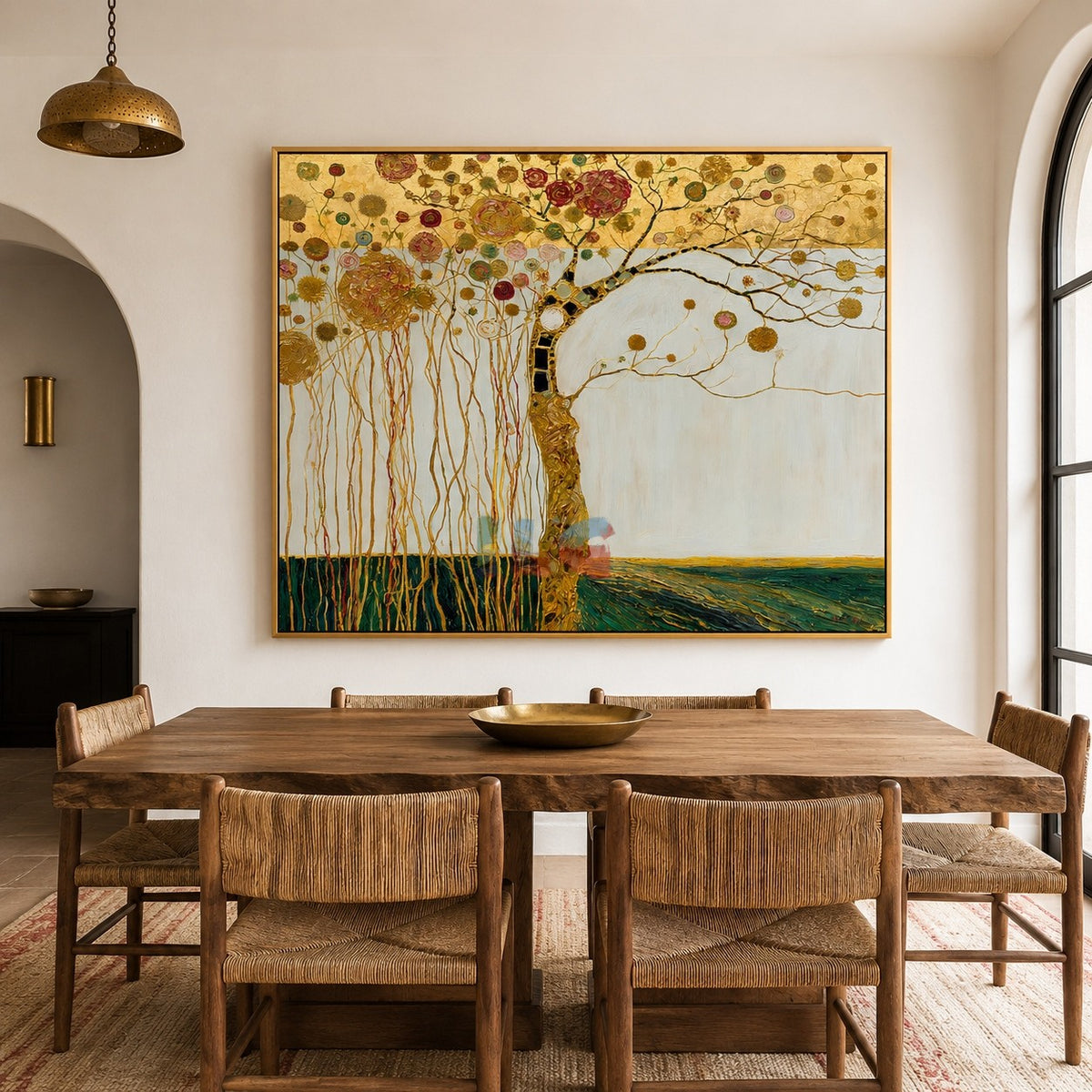 Golden Canopy Bloom – Decorative Botanical Textured Wall Art