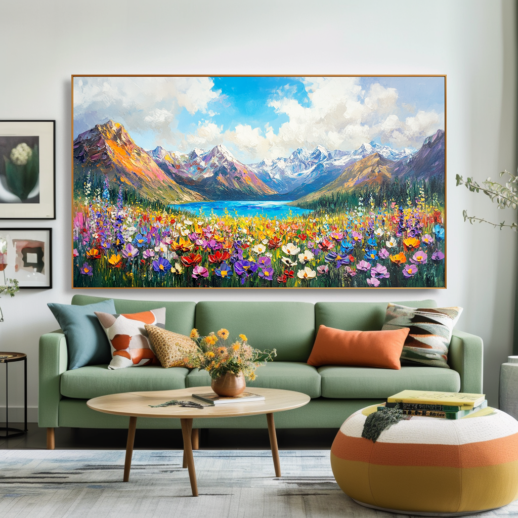 Everlight Meadow - Wildflower Mountain Lake Wall Art