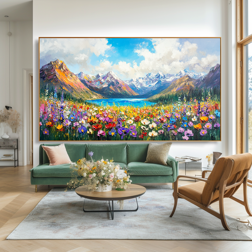 Everlight Meadow - Wildflower Mountain Lake Wall Art
