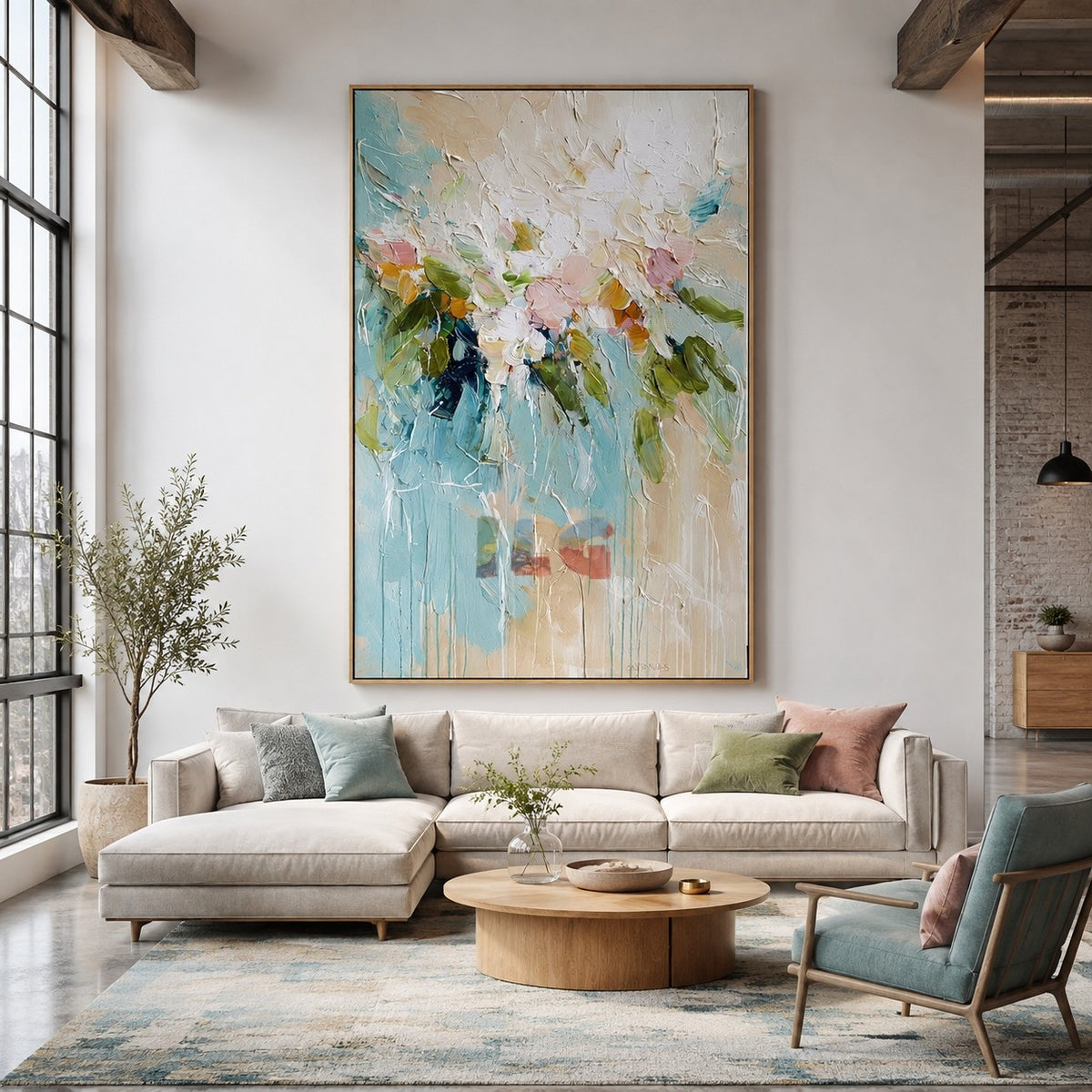 Cloud White Bouquet – Textured Floral Wall Art