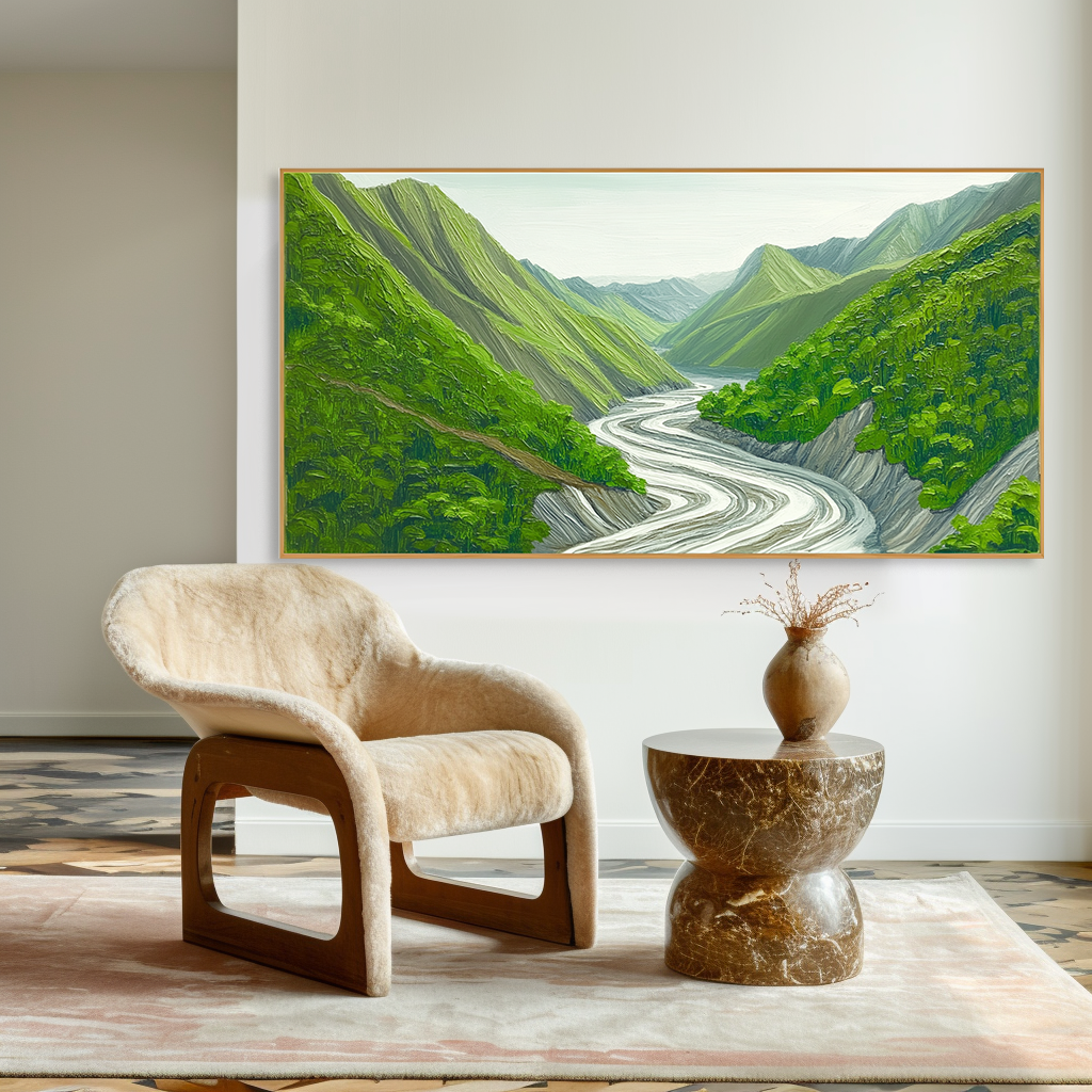 Emerald Passage - Green Valley River Landscape Wall Art