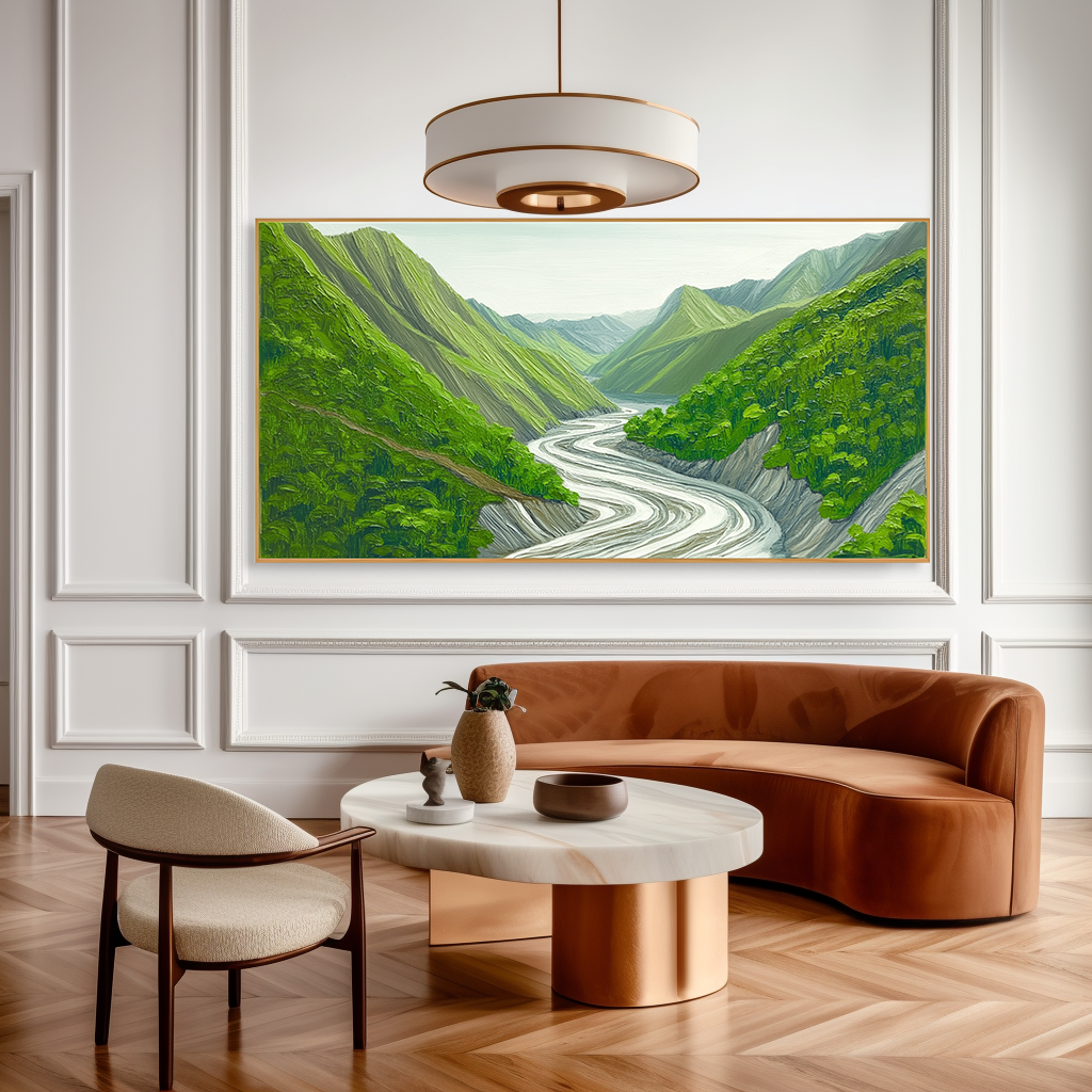 Emerald Passage - Green Valley River Landscape Wall Art
