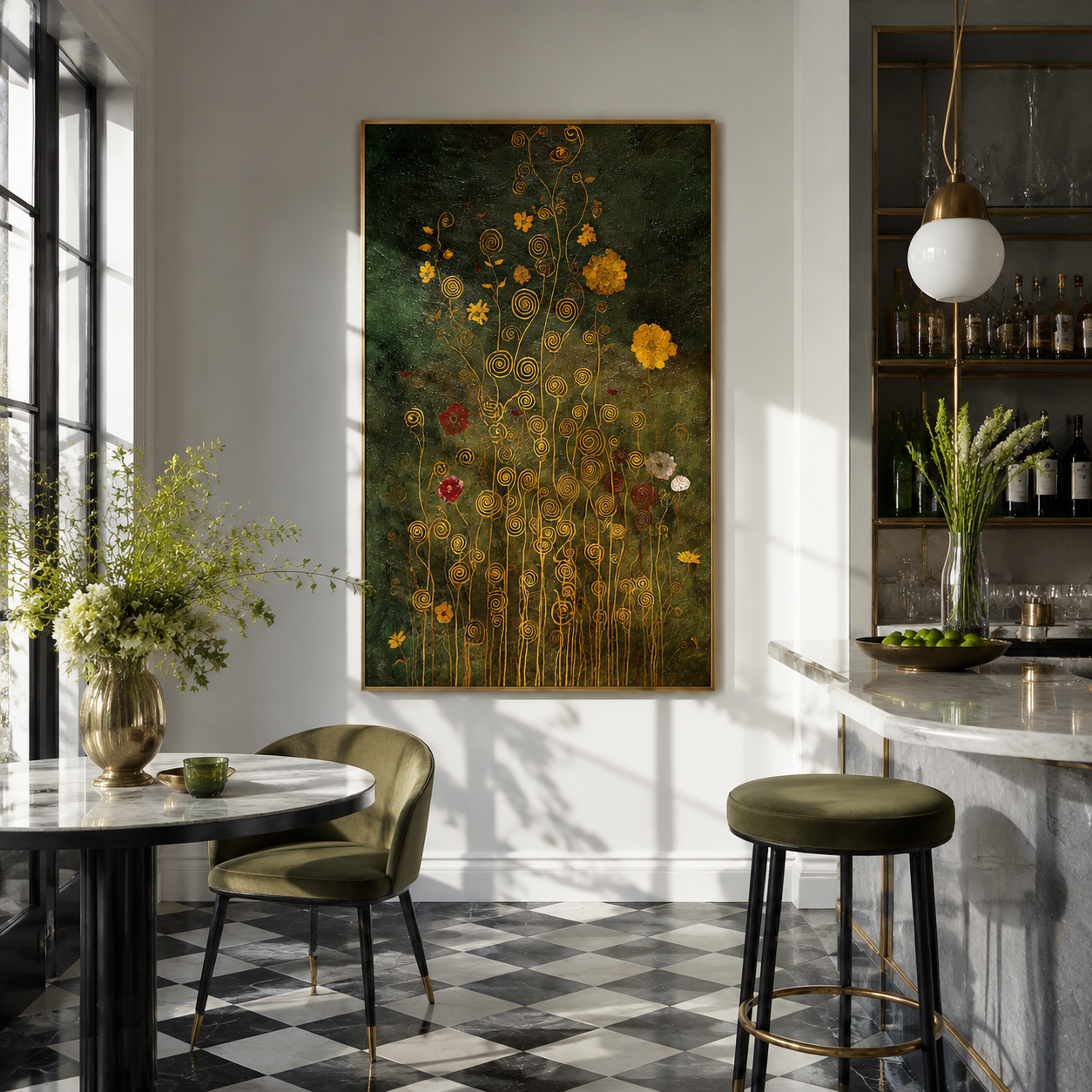 Golden Meadow Whispers – Textured Floral Canvas Wall Art