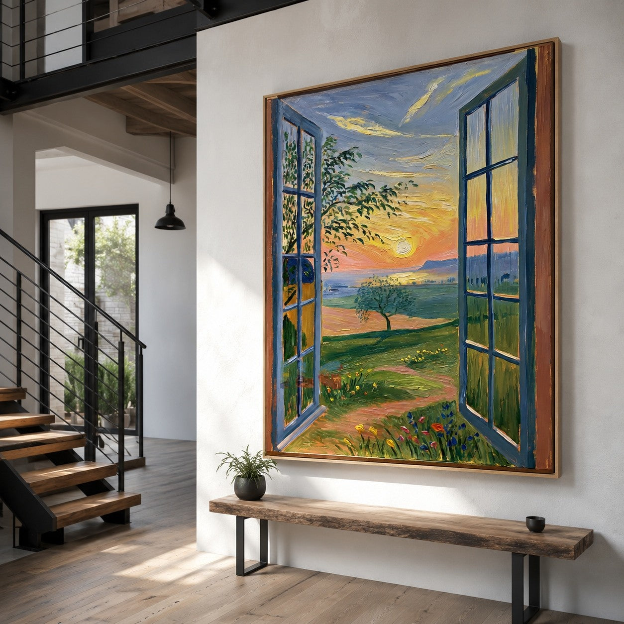 Golden Vista Window – Landscape Wall Art