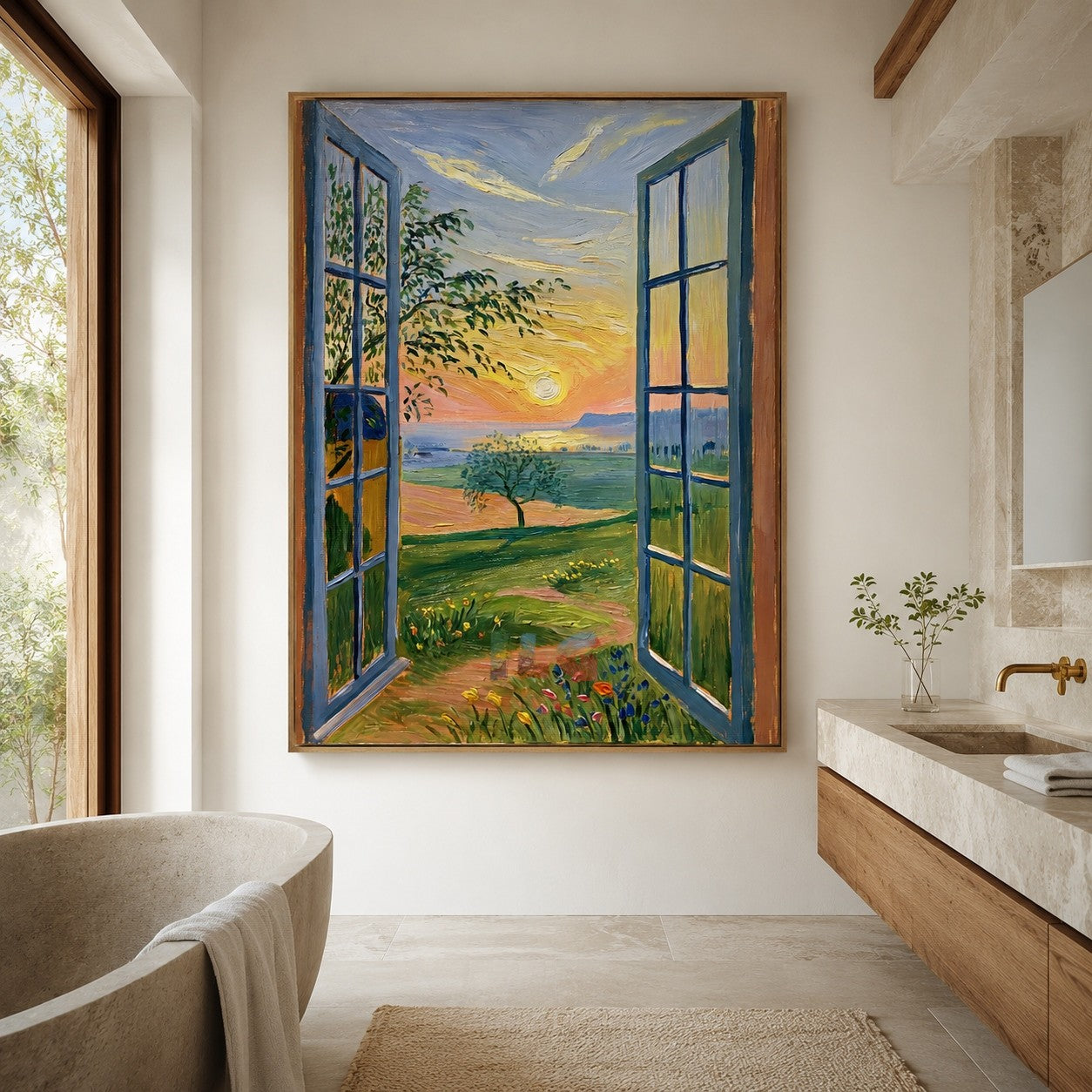 Golden Vista Window – Landscape Wall Art