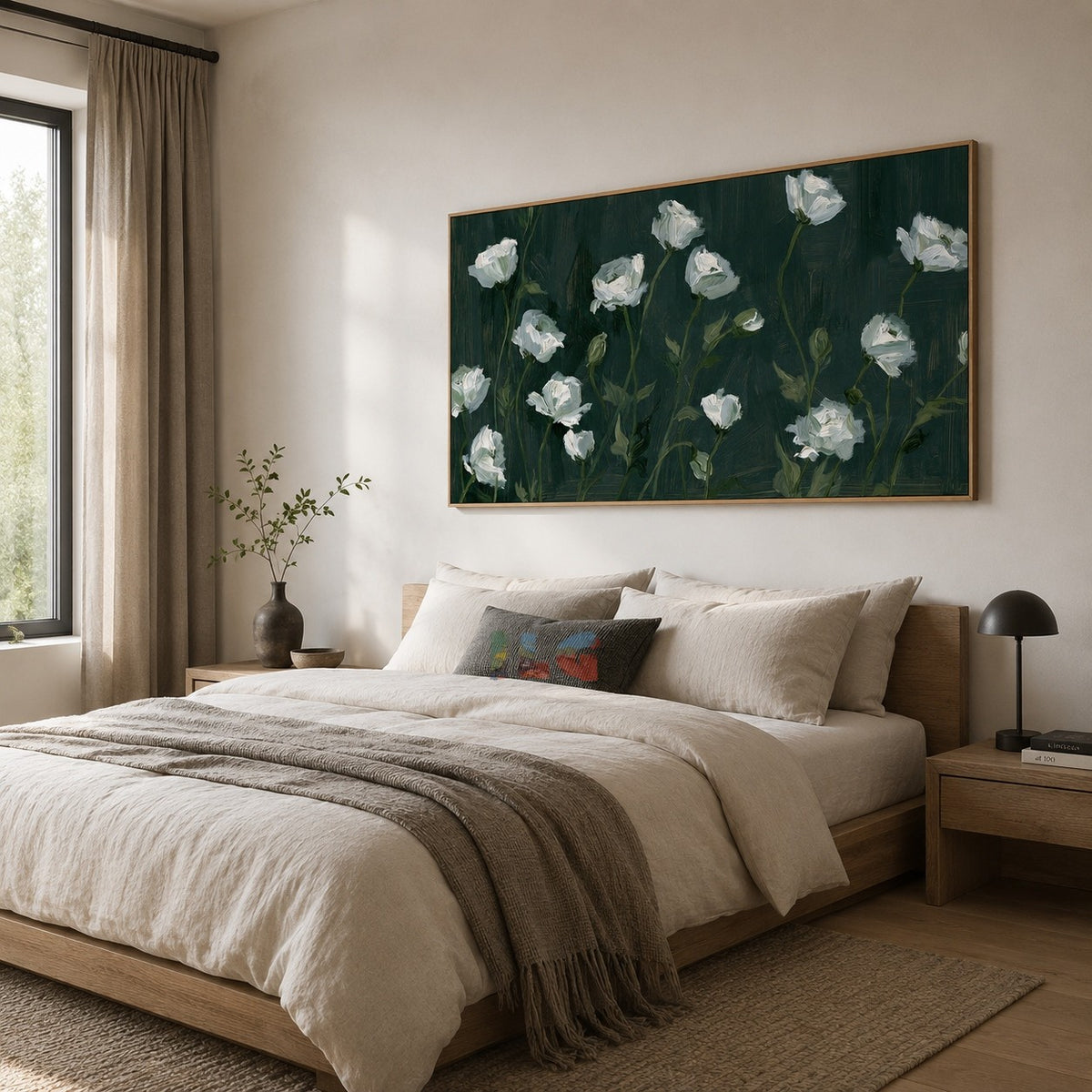 Ivory Garden Nocturne – Floral Wall Art