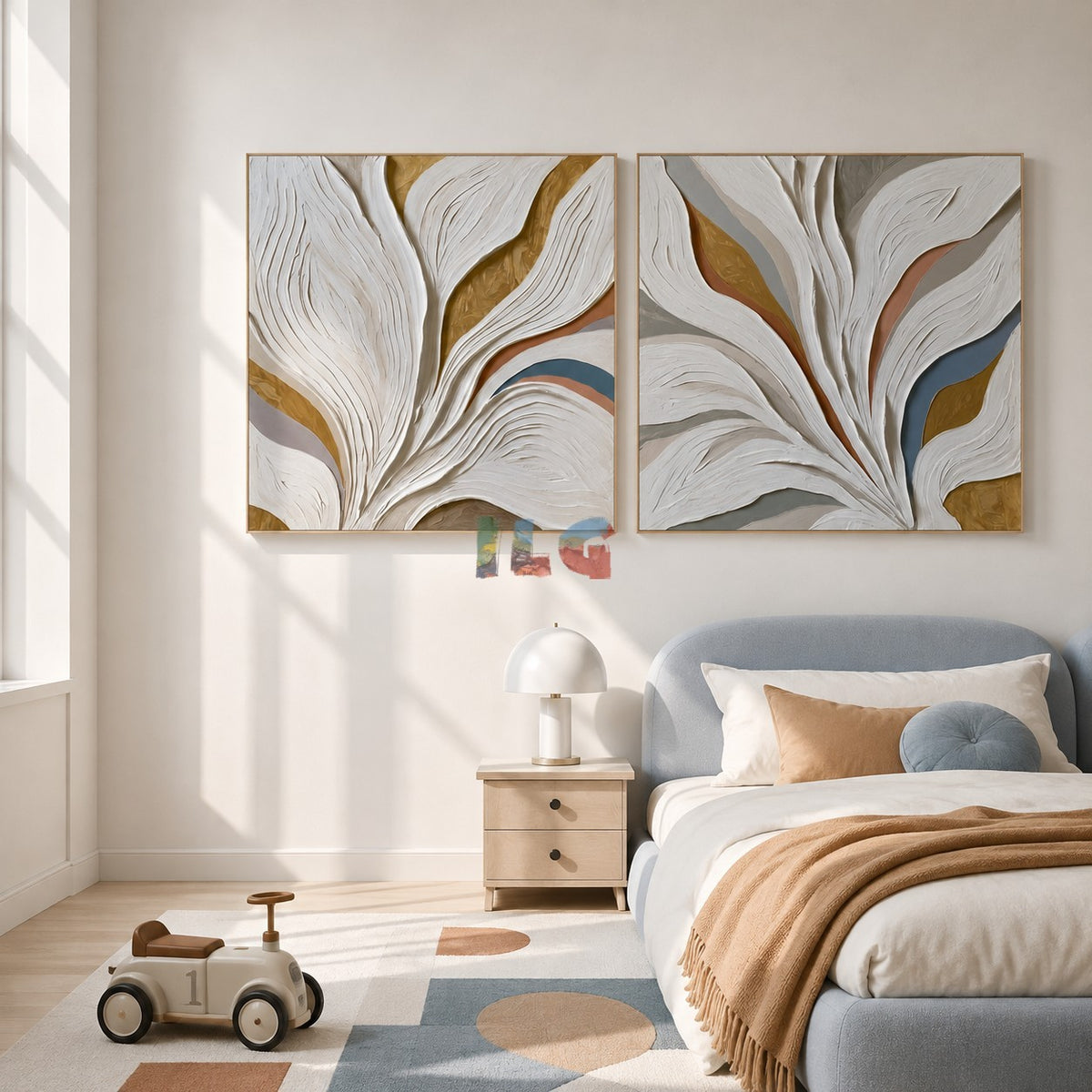 Ivory Petal Flow – Sculptural Neutral Textured Botanical Diptych Wall Art