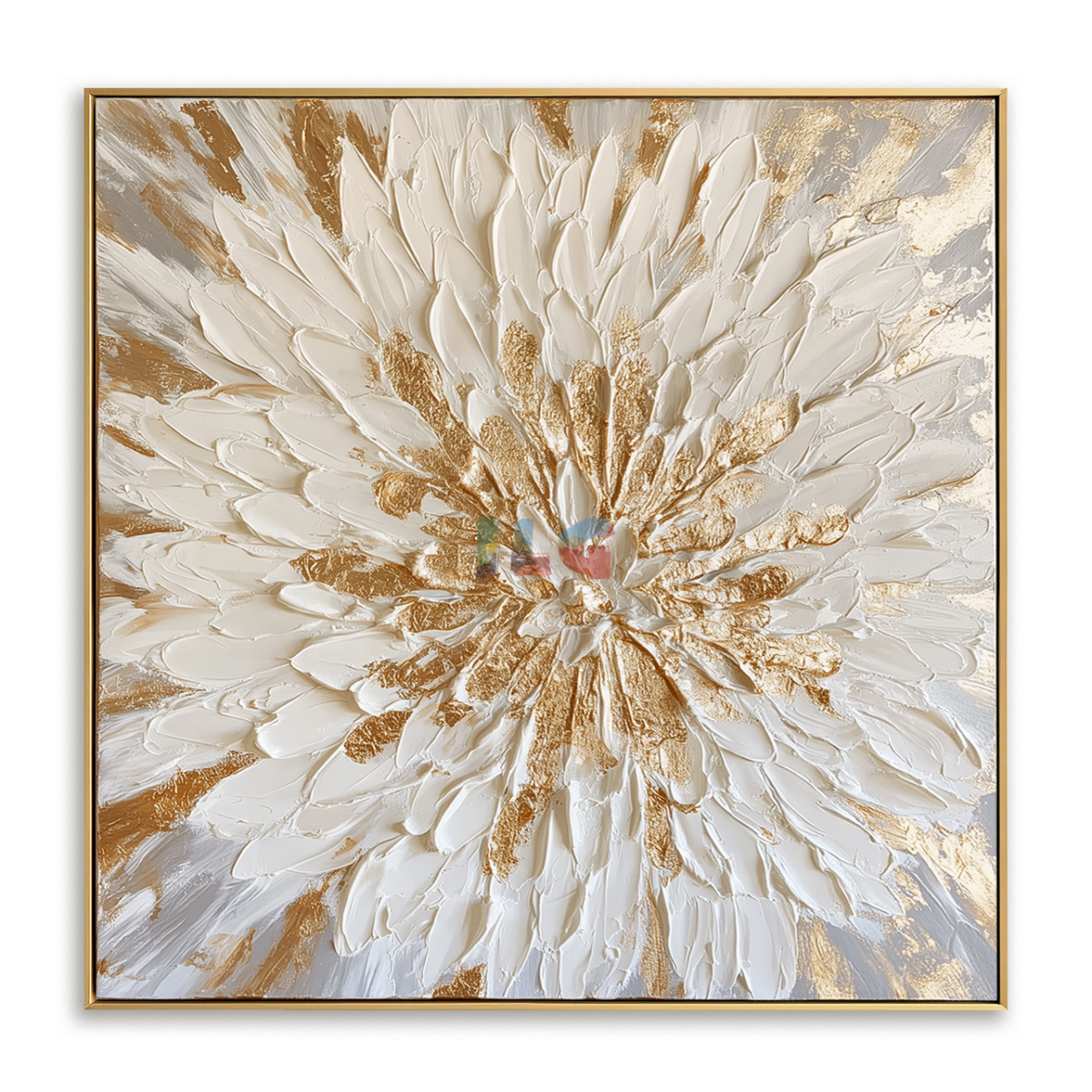 Ivory Petal Radiance – Luxury Floral Textured Wall Art