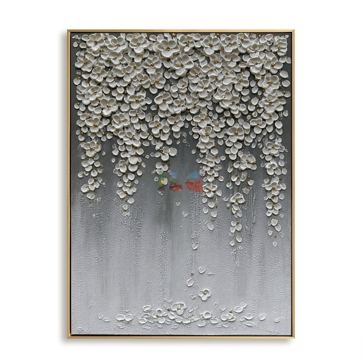 Pearl Blossom Veil – Luxury Floral Textured Wall Art