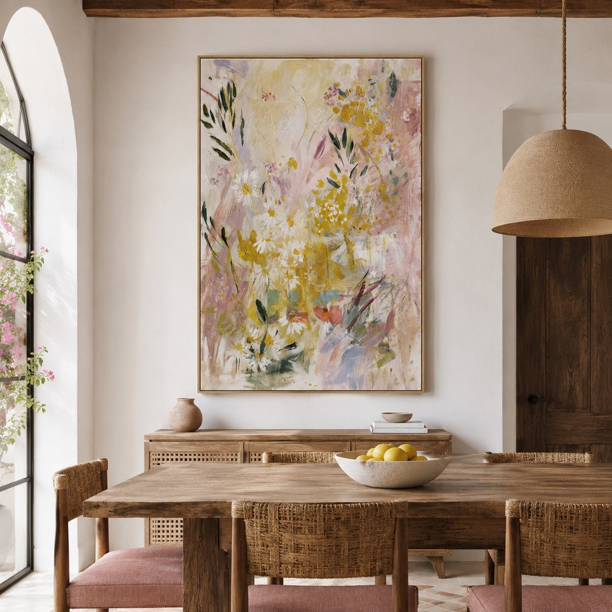 Sunlit Wildflower Garden – Abstract Floral Wall Art