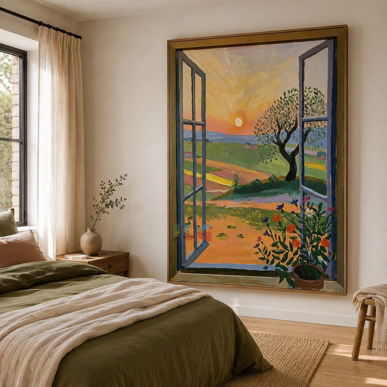 Sunset Window Meadow – Landscape Wall Art